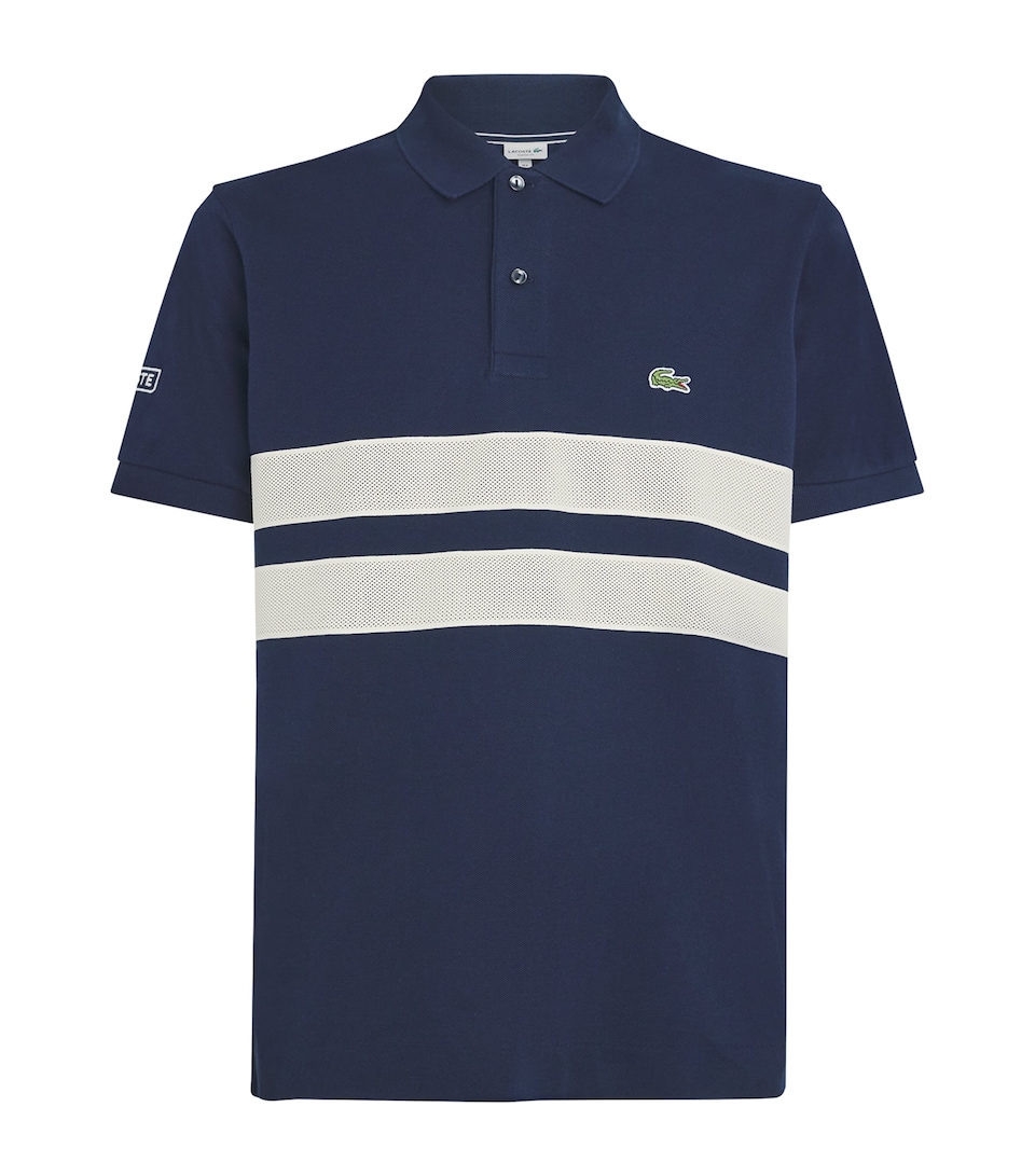 Cotton Mesh-Insert Polo Shirt