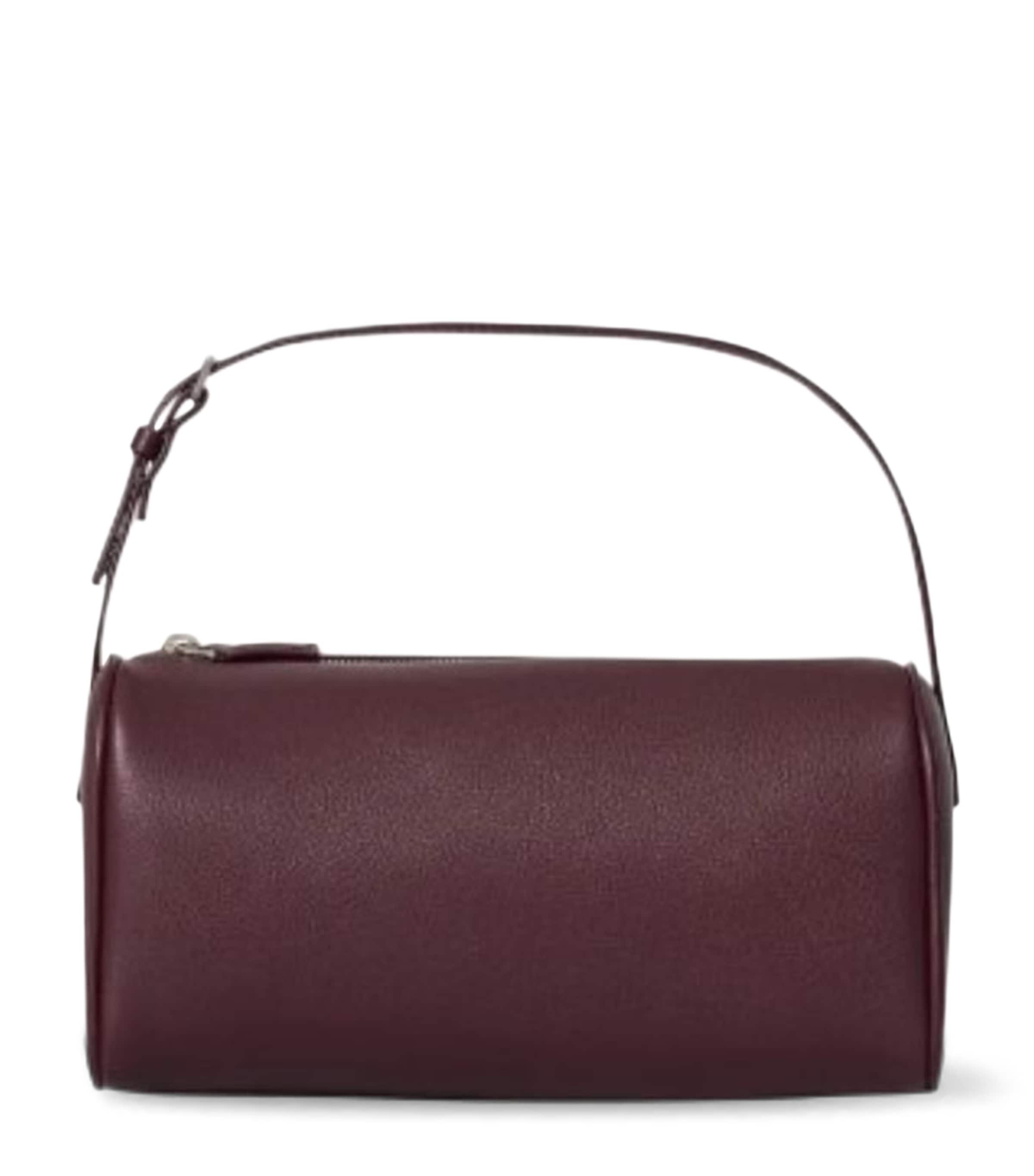 The Row '90s Leather Top-Handle Bag Burgundy Ans