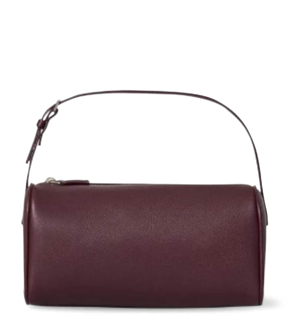 The Row '90s Leather Top-Handle Bag Burgundy Ans