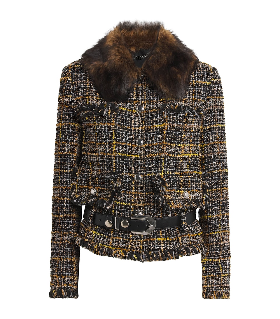 Altuzarra Womens Tweed Simons Bomber Jacket Black