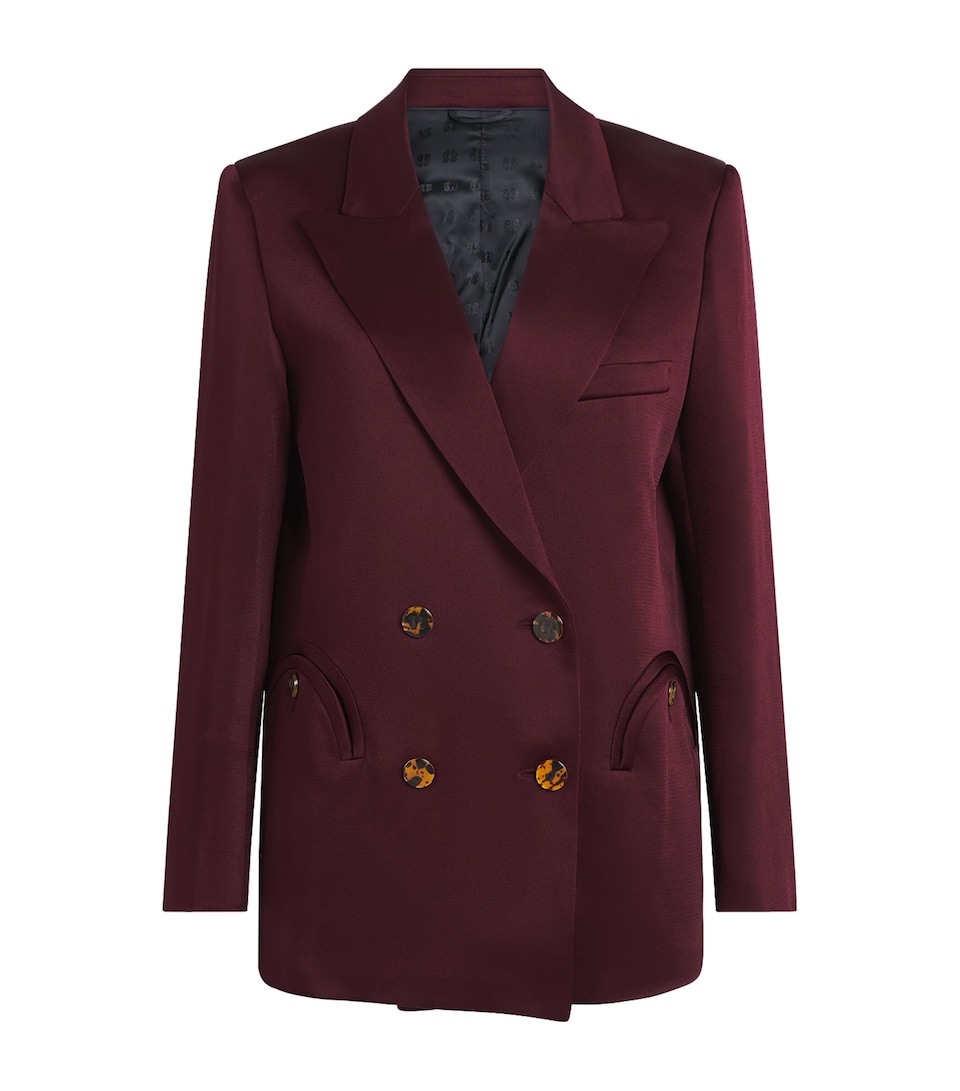 Blazé Milano Womens Satin Everynight Blazer Wine