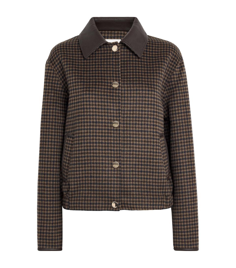 Claudie Pierlot Womens Wool-Blend Check Blouson Jacket Dual Color
