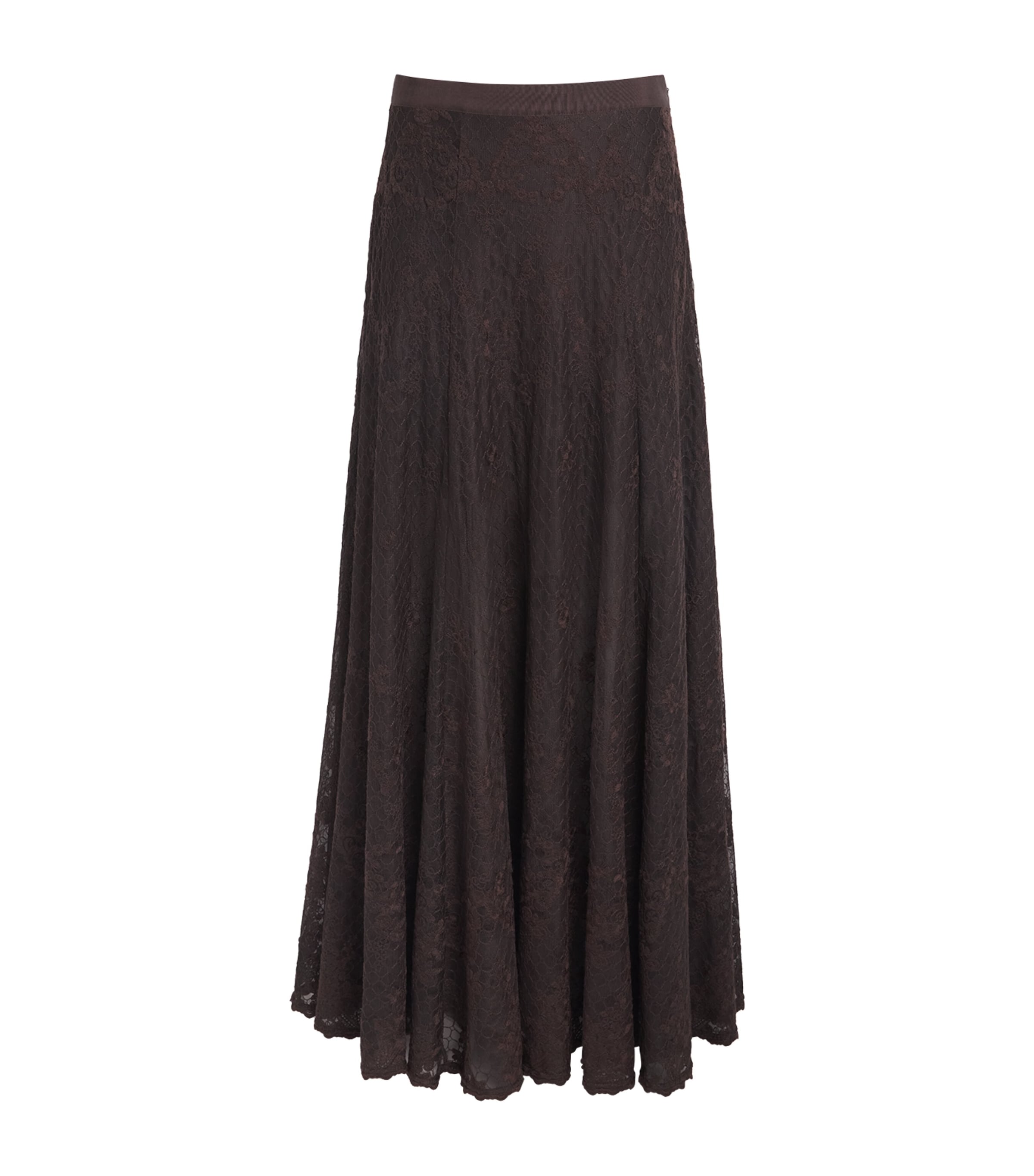 ME+EM Womens Lace Maxi Skirt Cocoa Brown