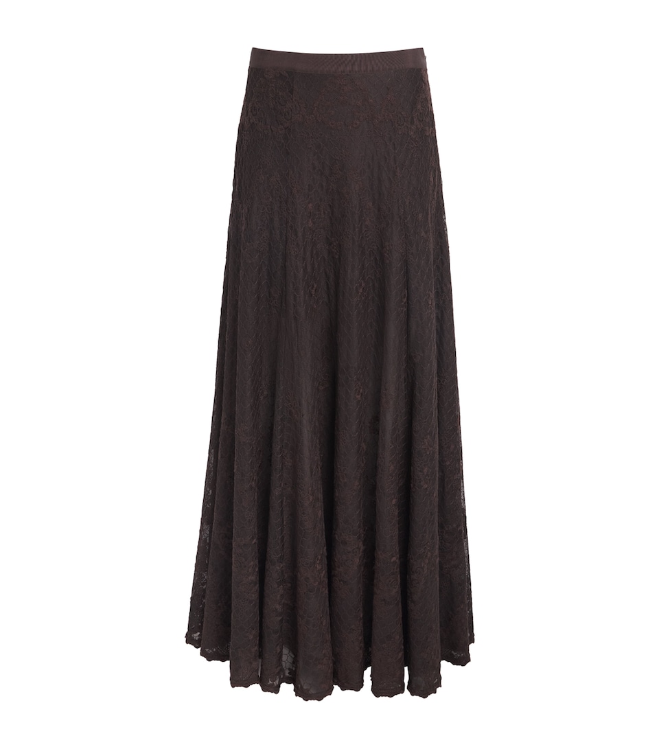 ME+EM Womens Lace Maxi Skirt Cocoa Brown