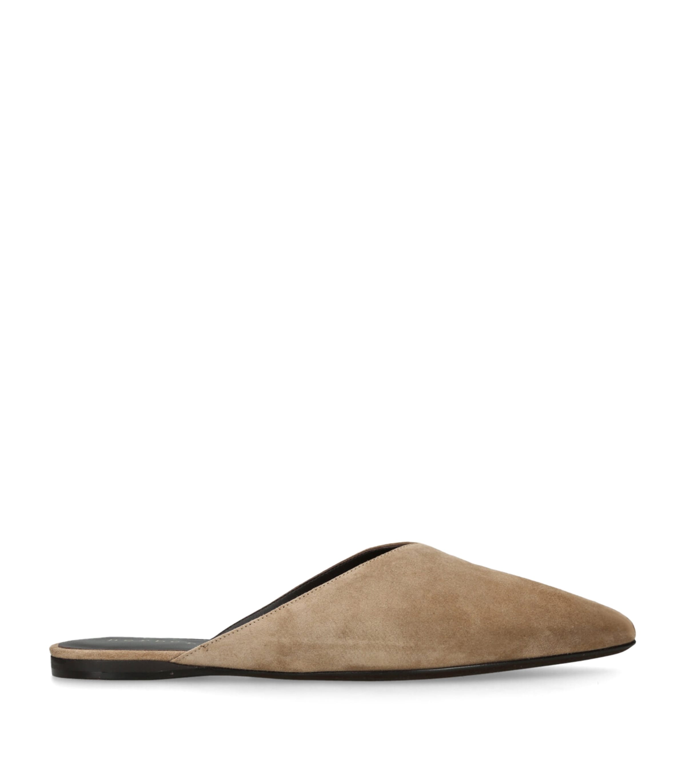 Herbert Levine Suede Home Body Mules Mid Brown