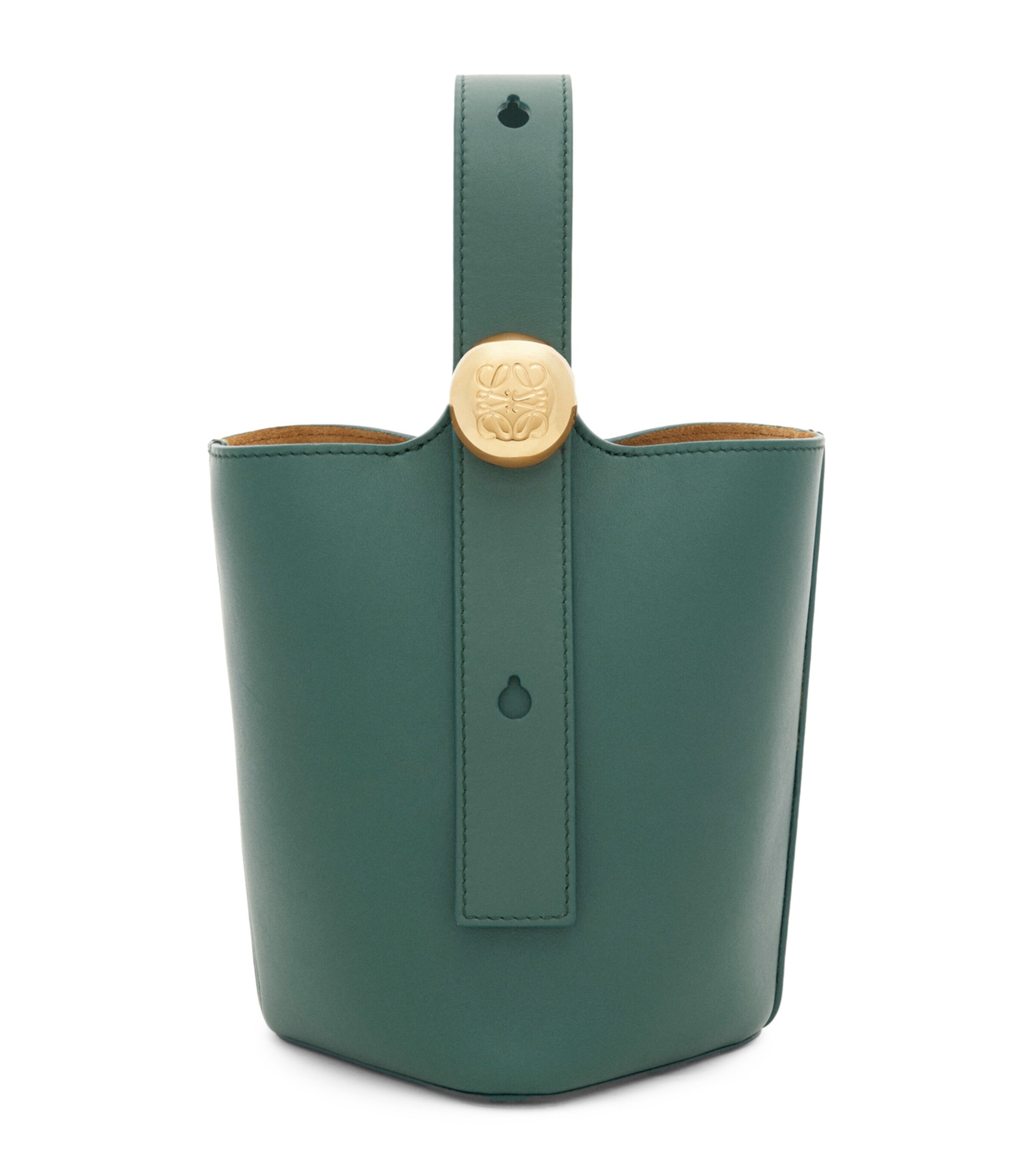 【LOEWE 】Pebble Mini Leather Bucket BagーDark Butter Pebble Mini leather bucket bag in black - Loewe | Mytheresa