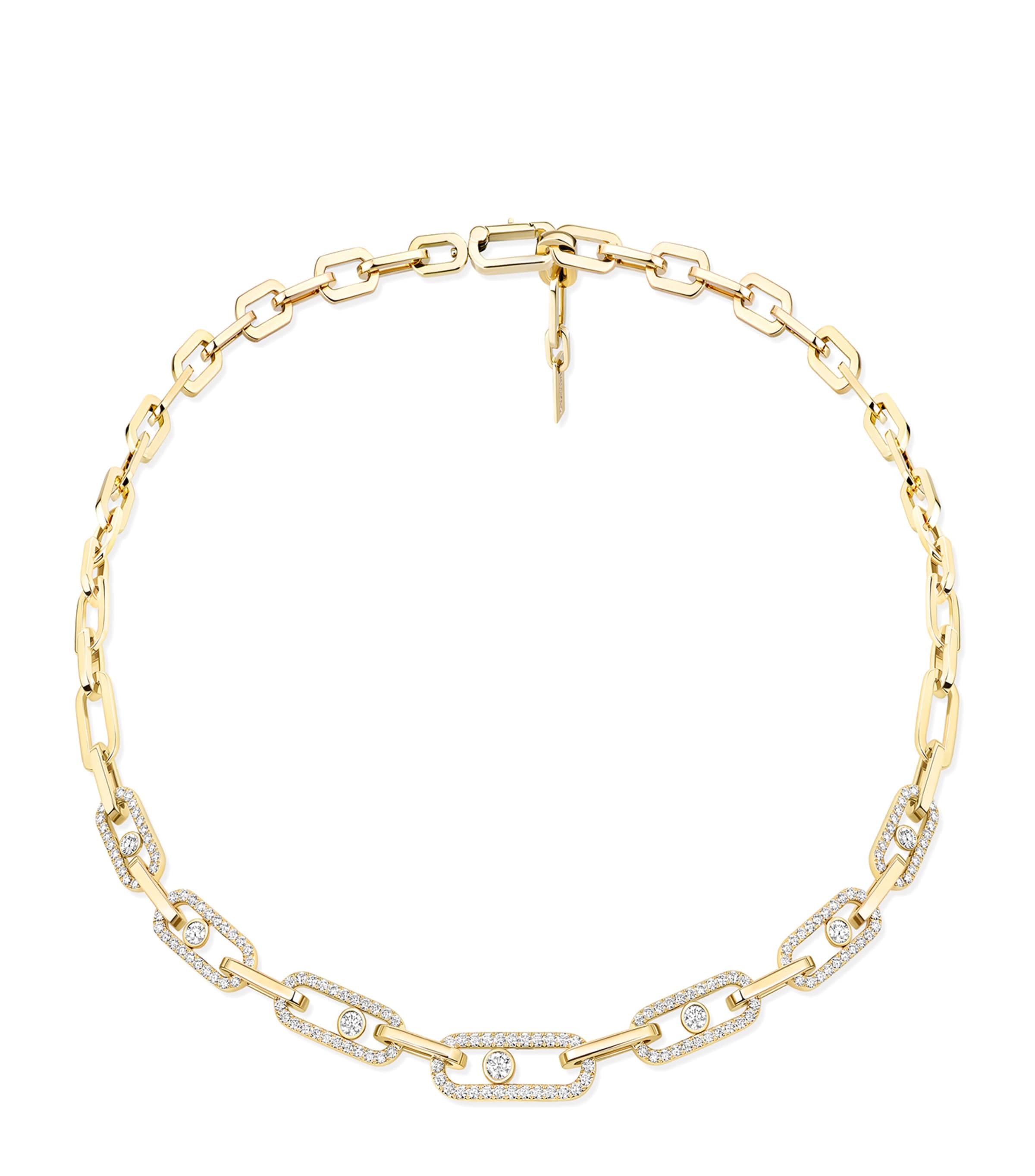 Messika Move Link Yellow Gold and Diamond Pavé Necklace (2.55ct) Yellow Gold