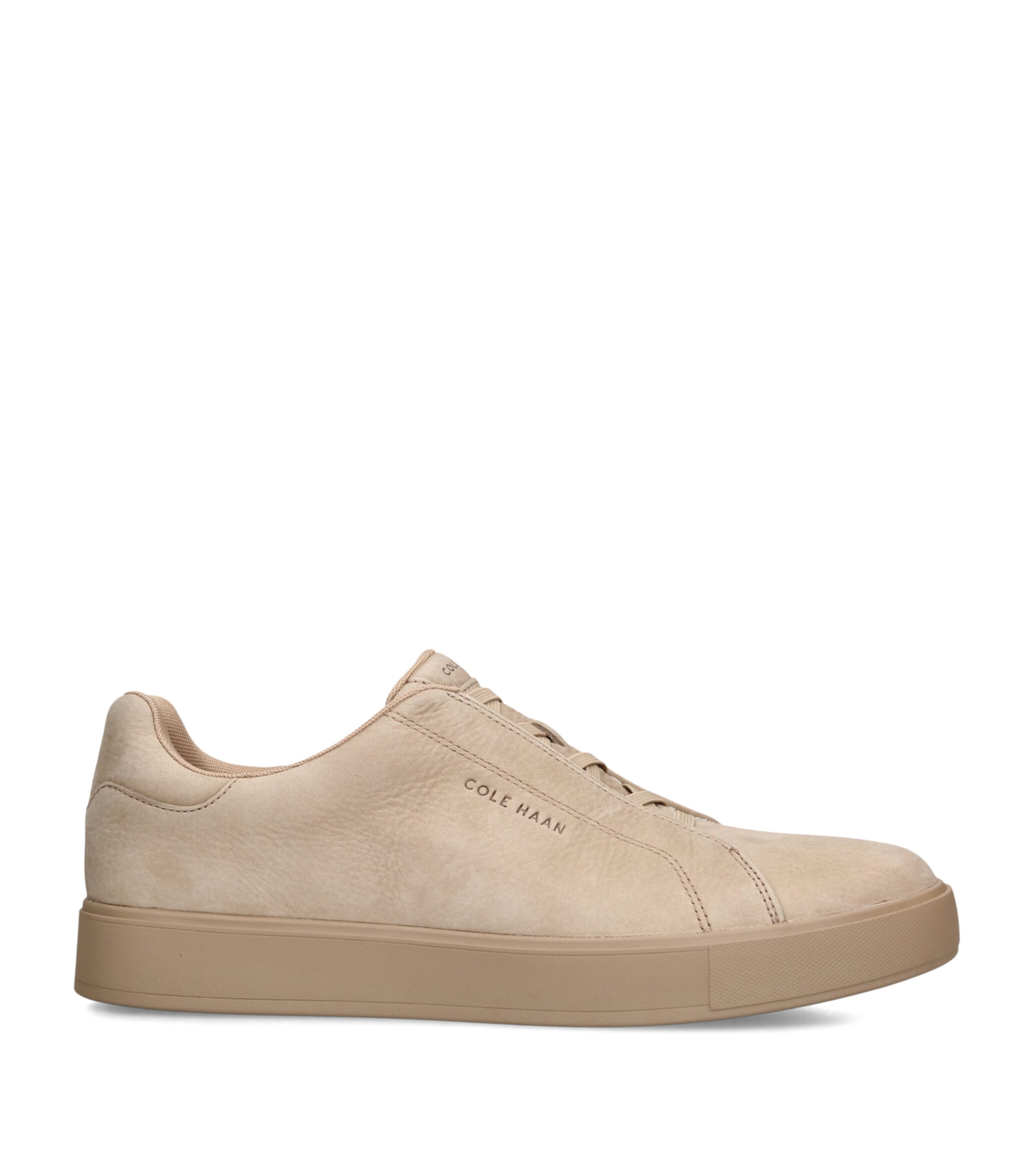 Cole Haan Leather GrandPrø Luxe Slip-On Sneakers Taupe