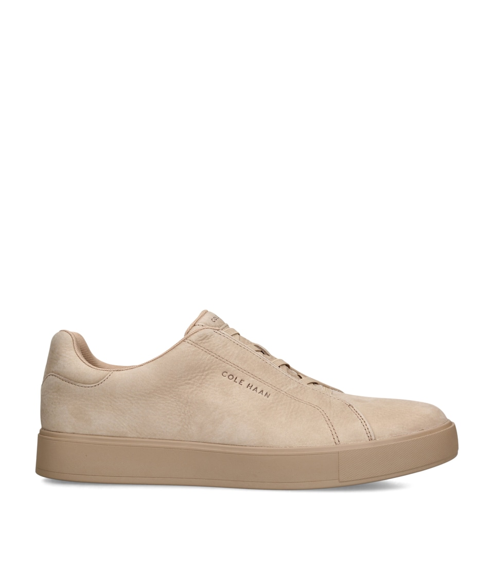 Cole Haan Leather GrandPrø Luxe Slip-On Sneakers Taupe