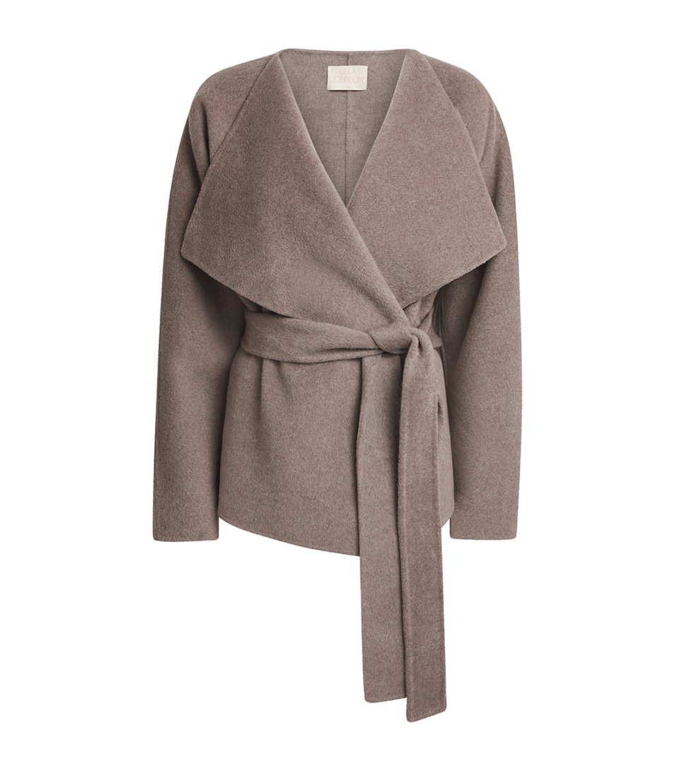 Ulla Johnson Womens Wool-Cashmere Sasha Wrap Coat Dove Melange