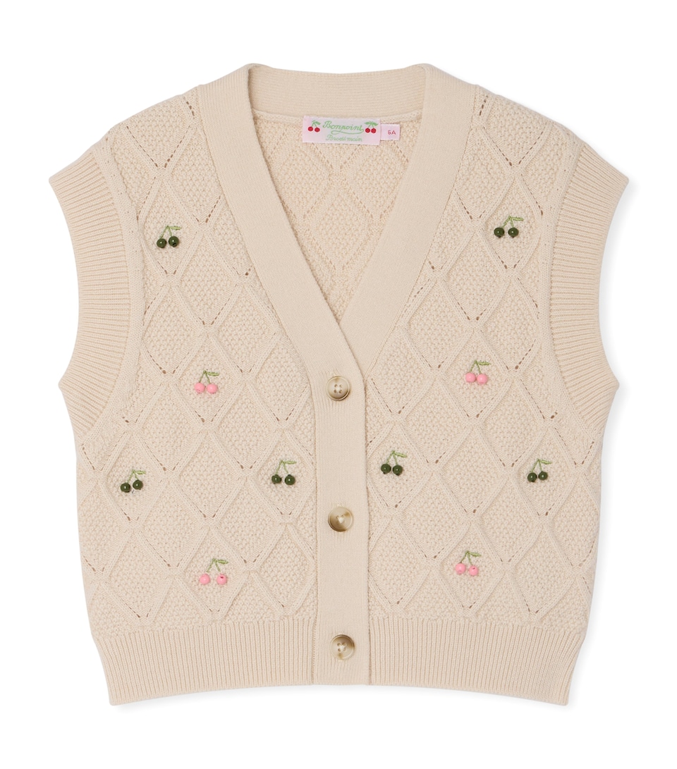 Wool-Cotton Cherry Sweater Vest (10-14 Years)