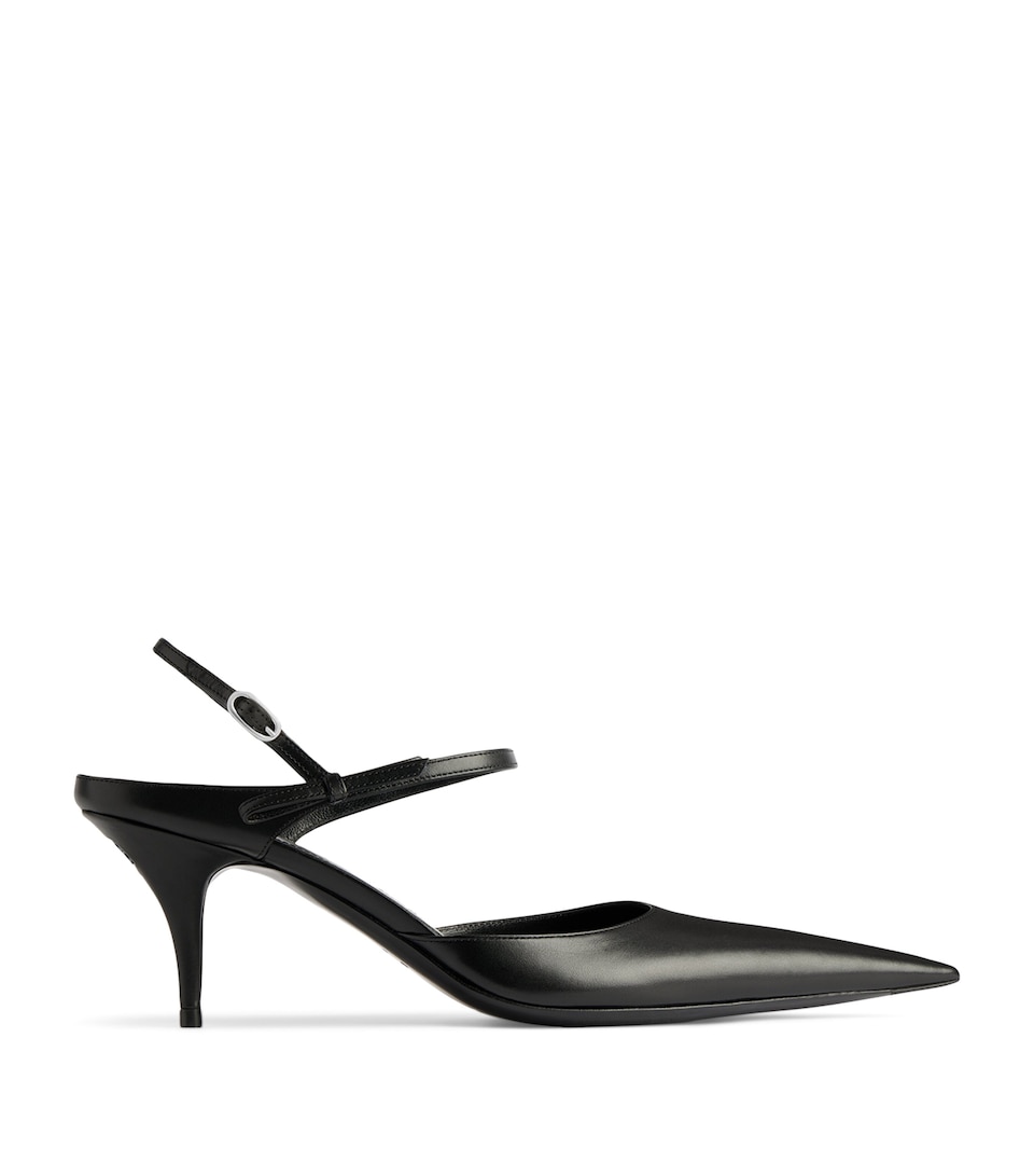 Balenciaga Leather Avenue Bow Slingback Pumps 70