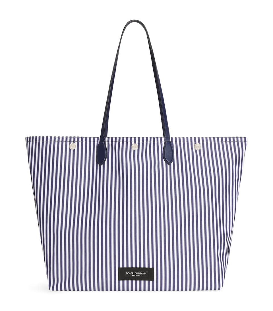 Dolce&Gabbana Stripe Essenza Shopper Bag Blue/white