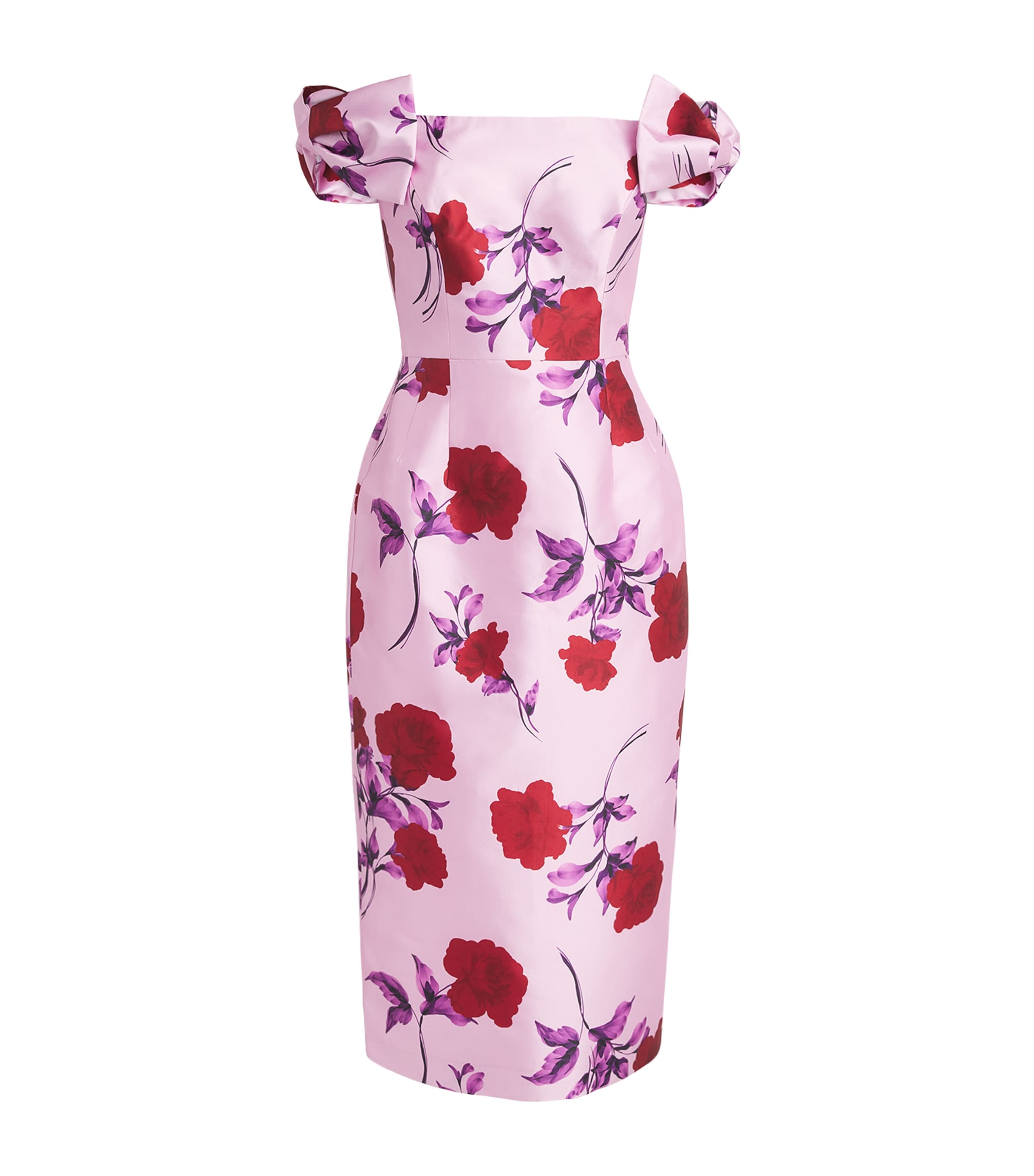 Rebecca Vallance Womens Off-Shoulder Melora Midi Dress Lilac Vintage Rose