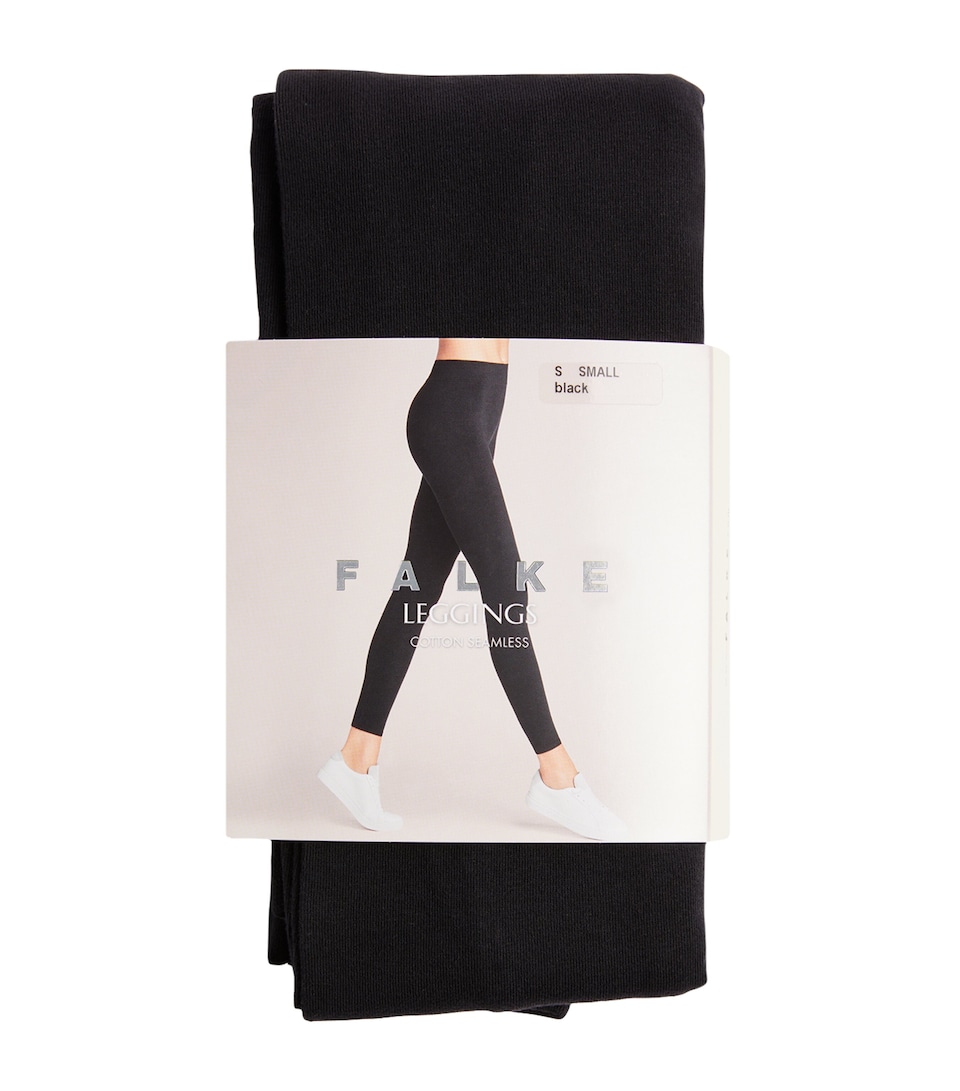 Falke Womens Cotton Seamless Leggings Black
