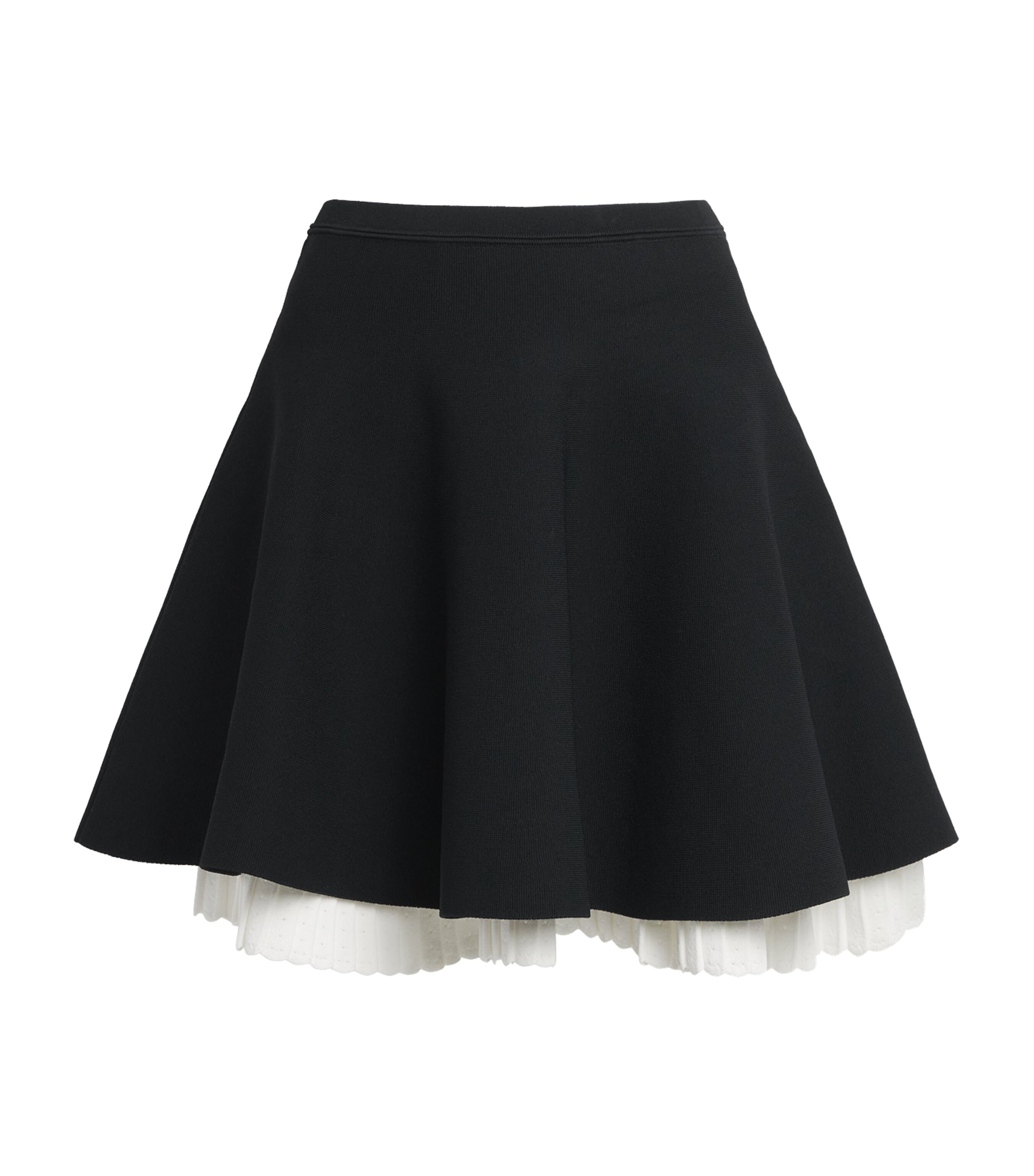 Sandro Paris Womens Two-Tone Pleated Mini Skirt Black