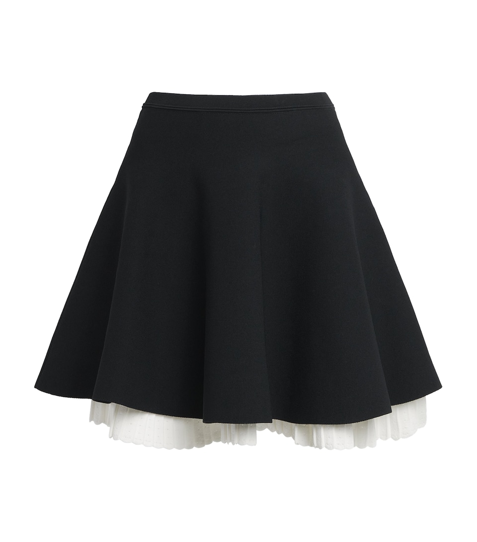 Sandro Paris Womens Two-Tone Pleated Mini Skirt Black