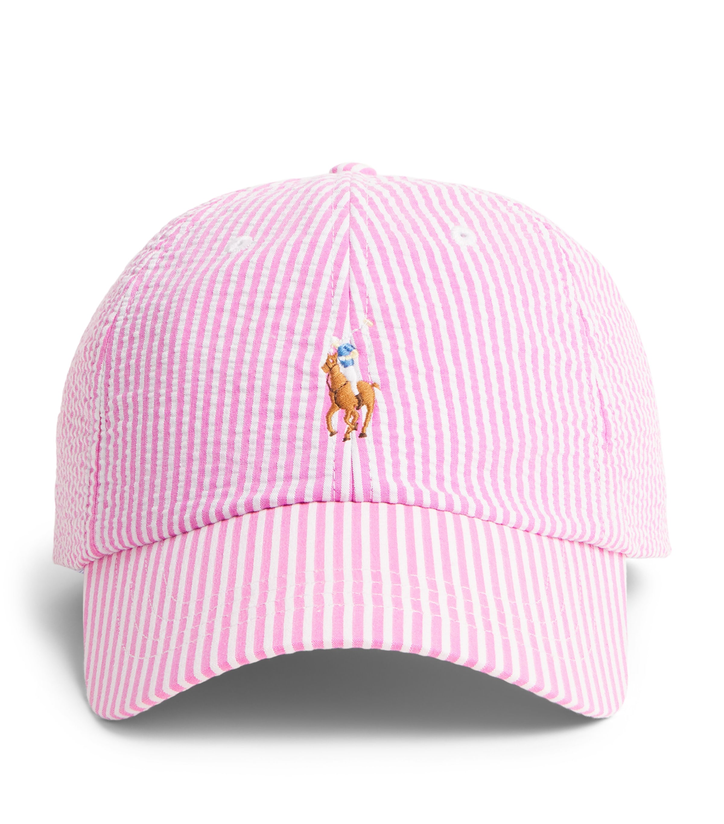 Polo Ralph Lauren Seersucker Stripe Polo Pony Cap Resort Rose Sersckr
