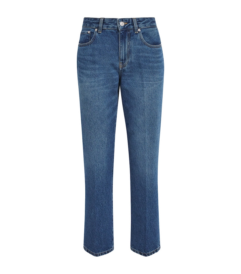 Victoria Beckham Womens Low-Rise Flared Jeans Mid Blue Wash