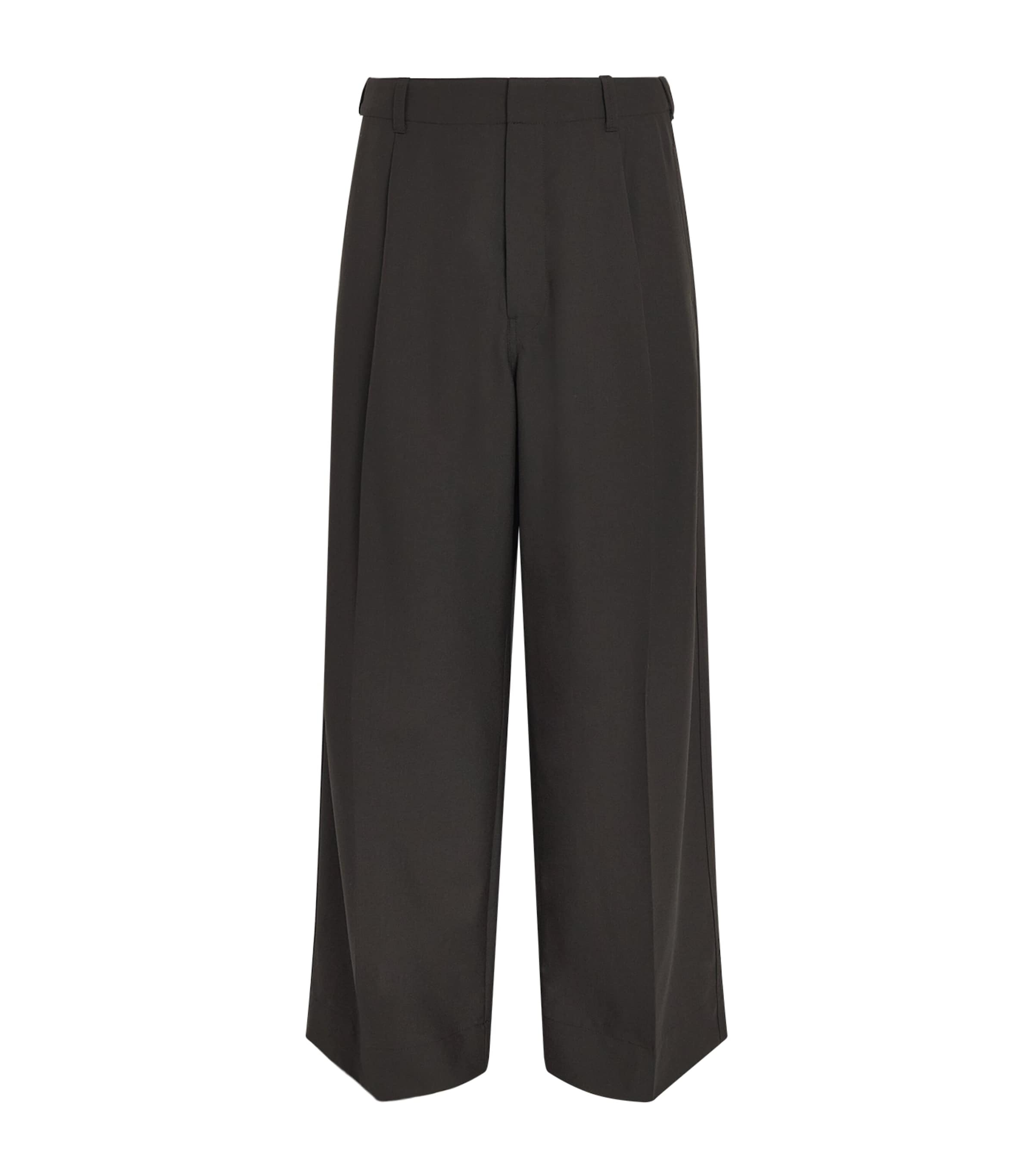 Lemaire Mens Pleated Straight Trousers Moss