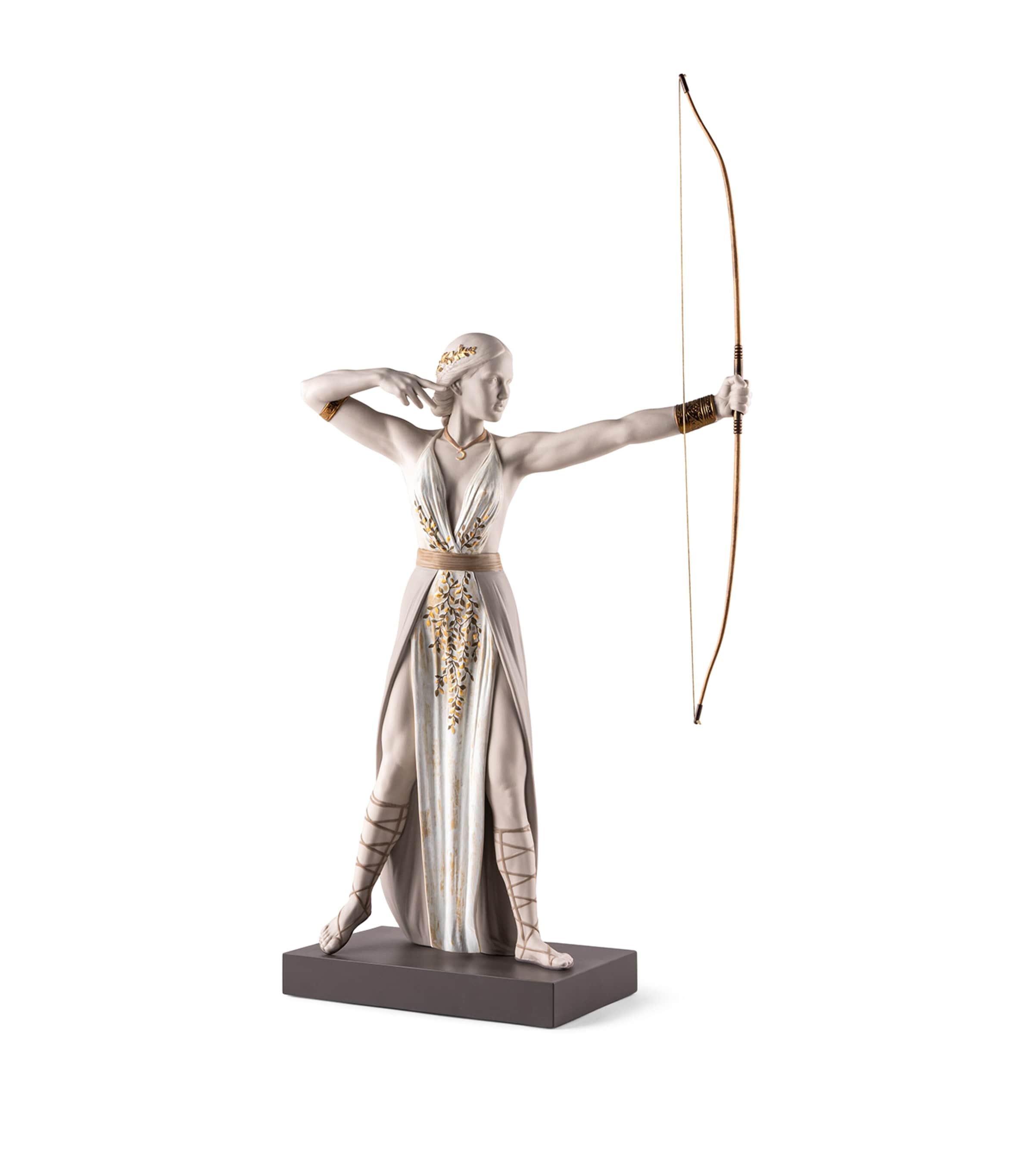 Lladró Porcelain Diana Figurine White & Copper