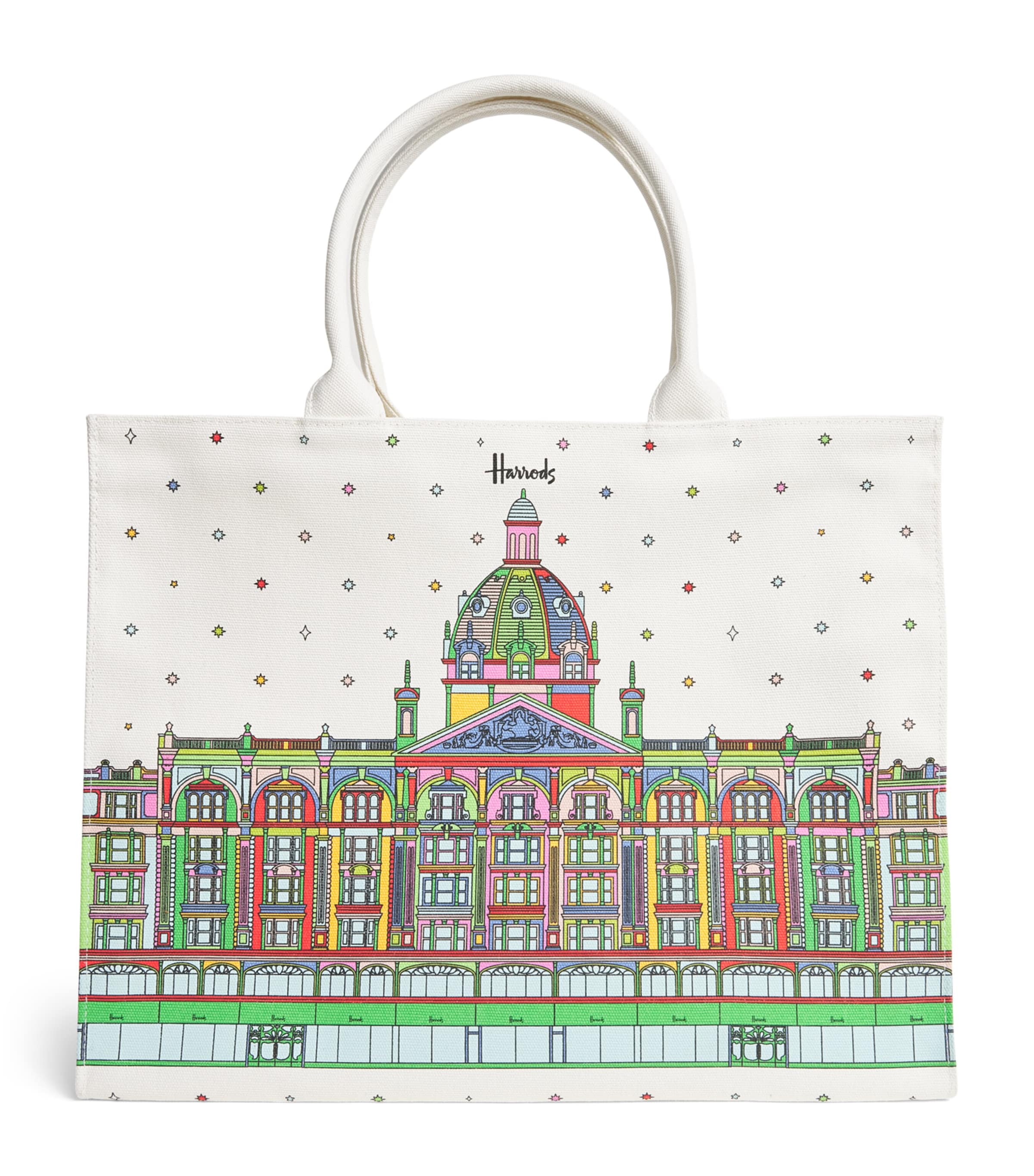 Harrods Canvas Colour-Pop Building Tote Bag