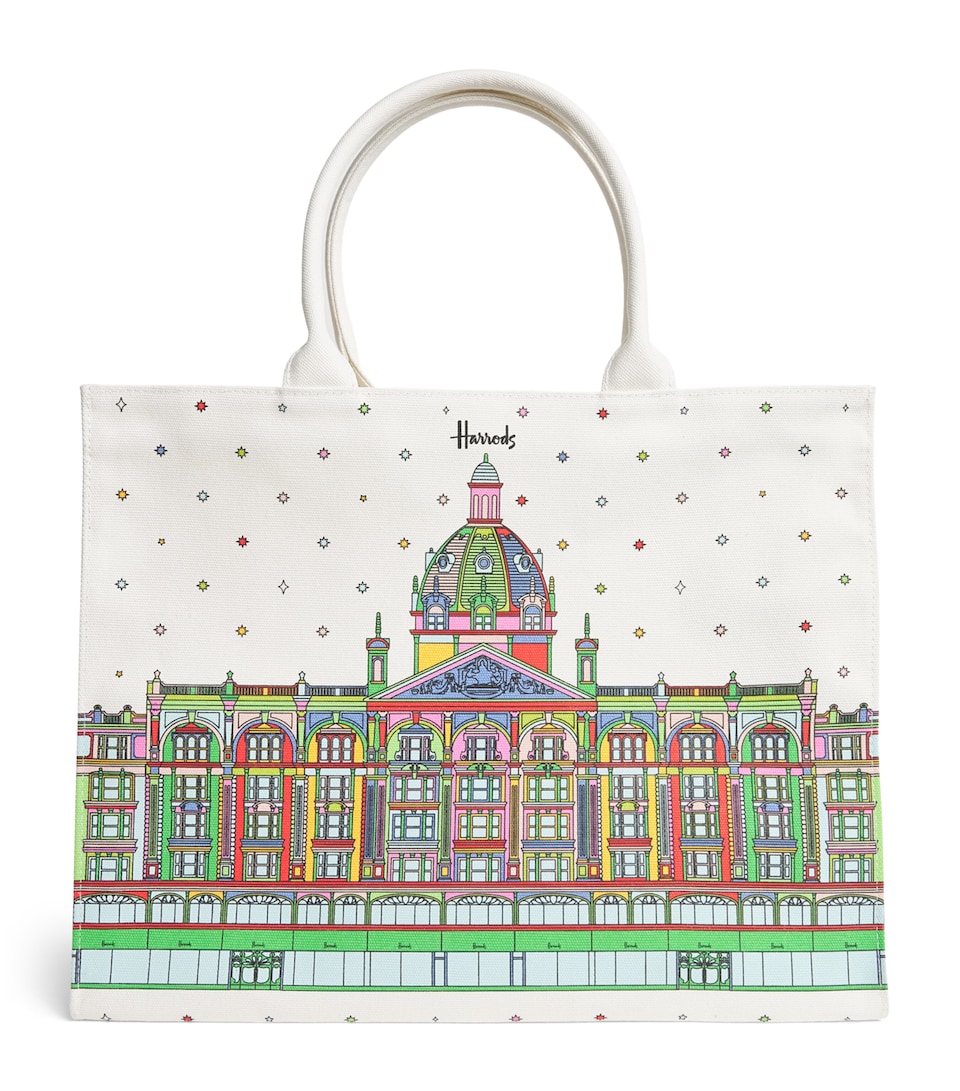 Harrods Canvas Colour-Pop Building Tote Bag