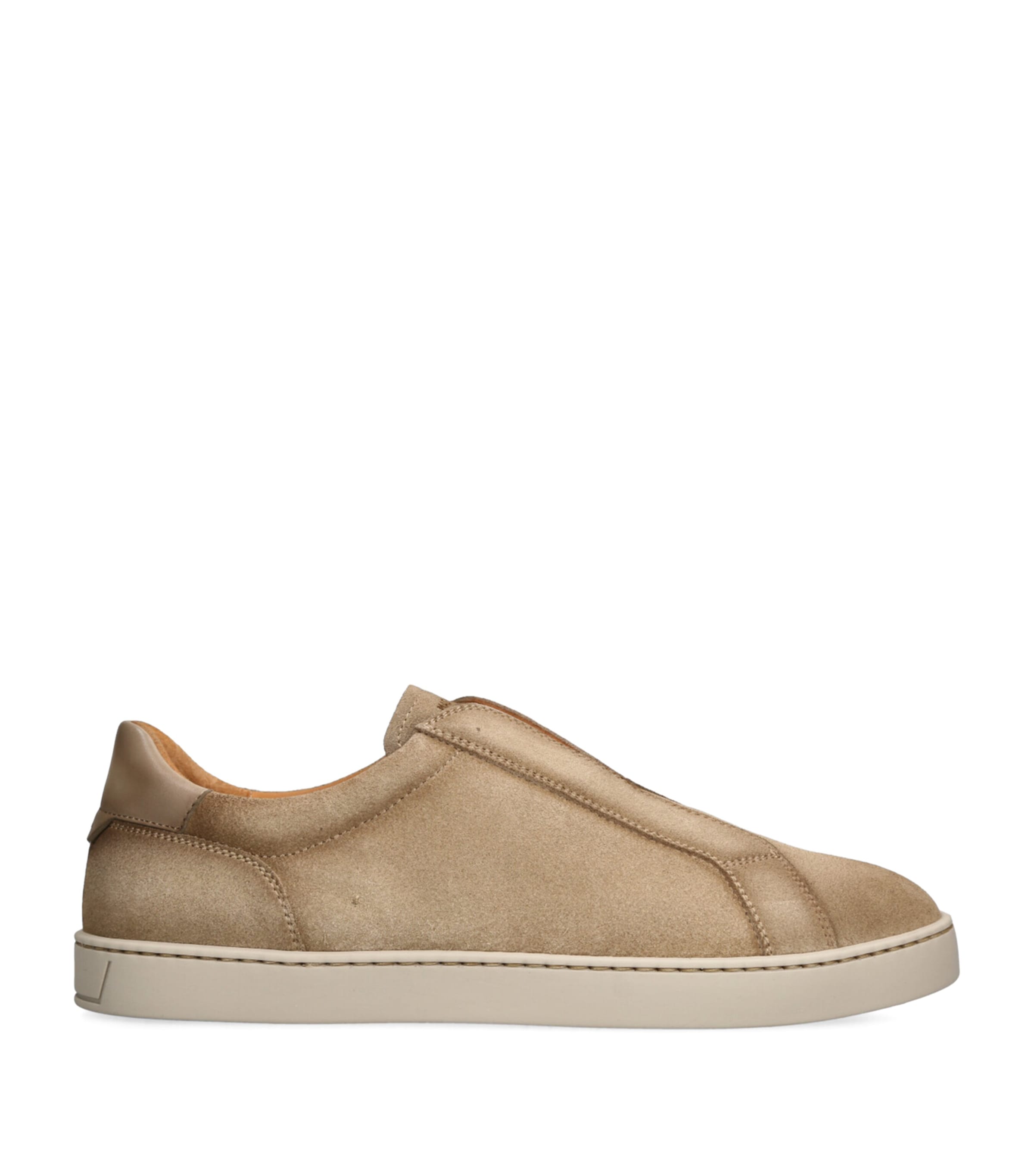 Magnanni Leather Slip-On Sneakers Beige