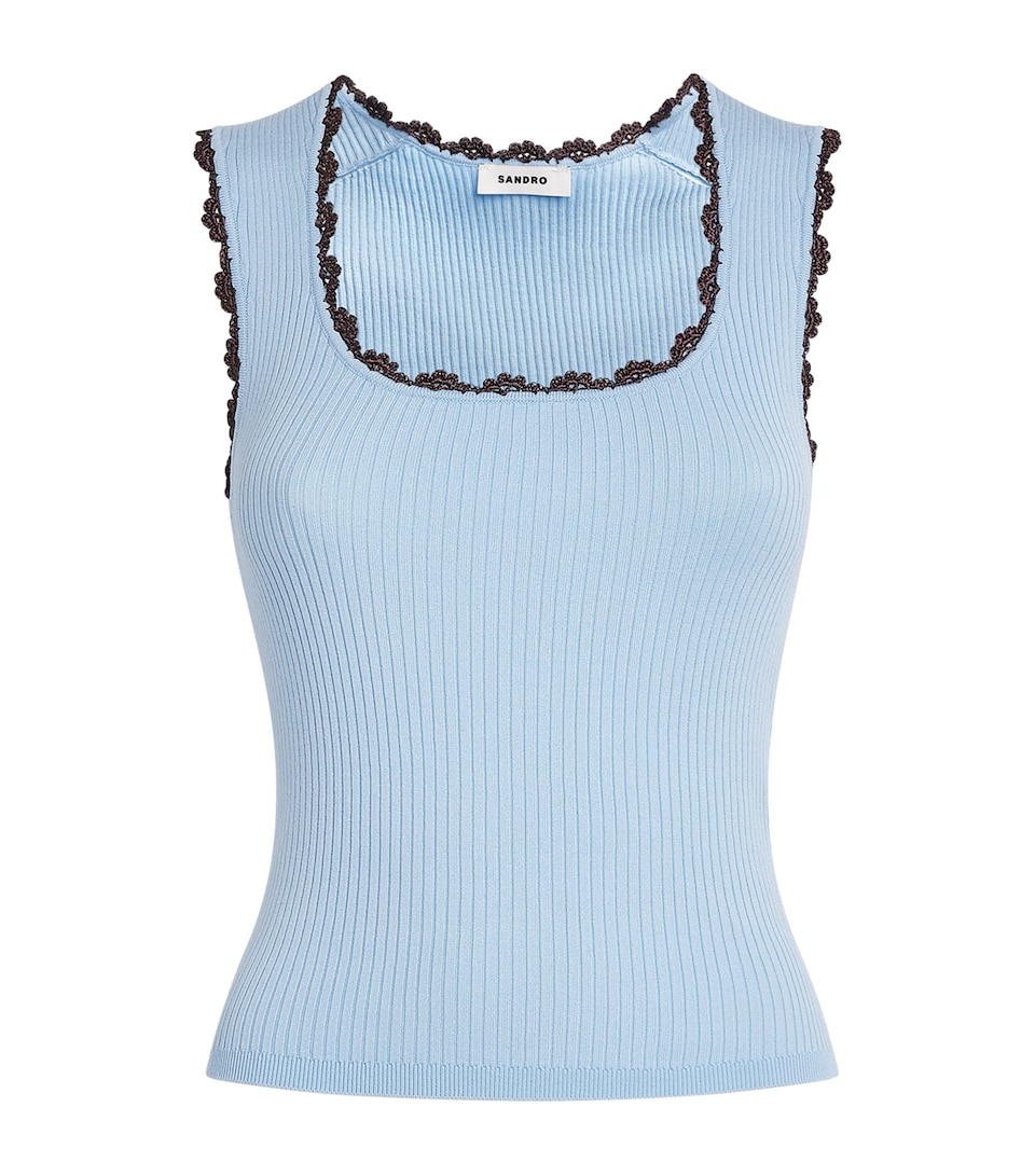 Crochet-Trim Tank Top