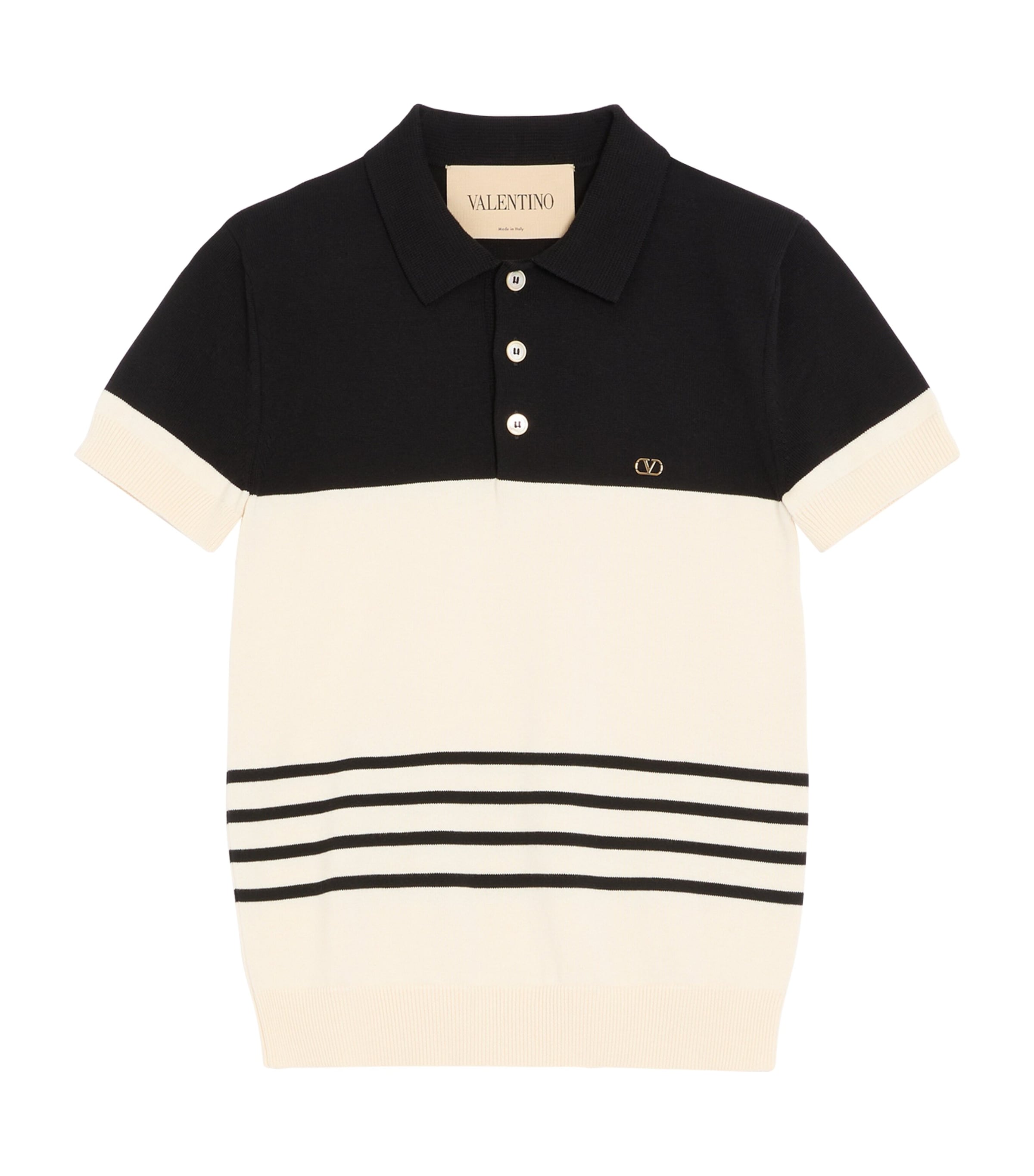 Valentino Mens Virgin Wool VGold Polo Shirt