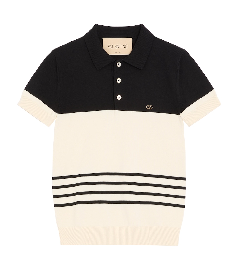 Valentino Mens Virgin Wool VGold Polo Shirt