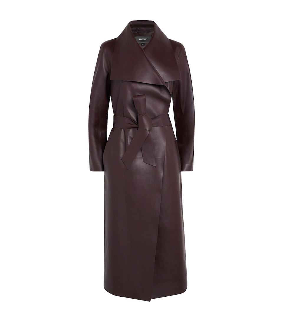Mackage Womens MAI-L Leather Wrap Coat Garnet