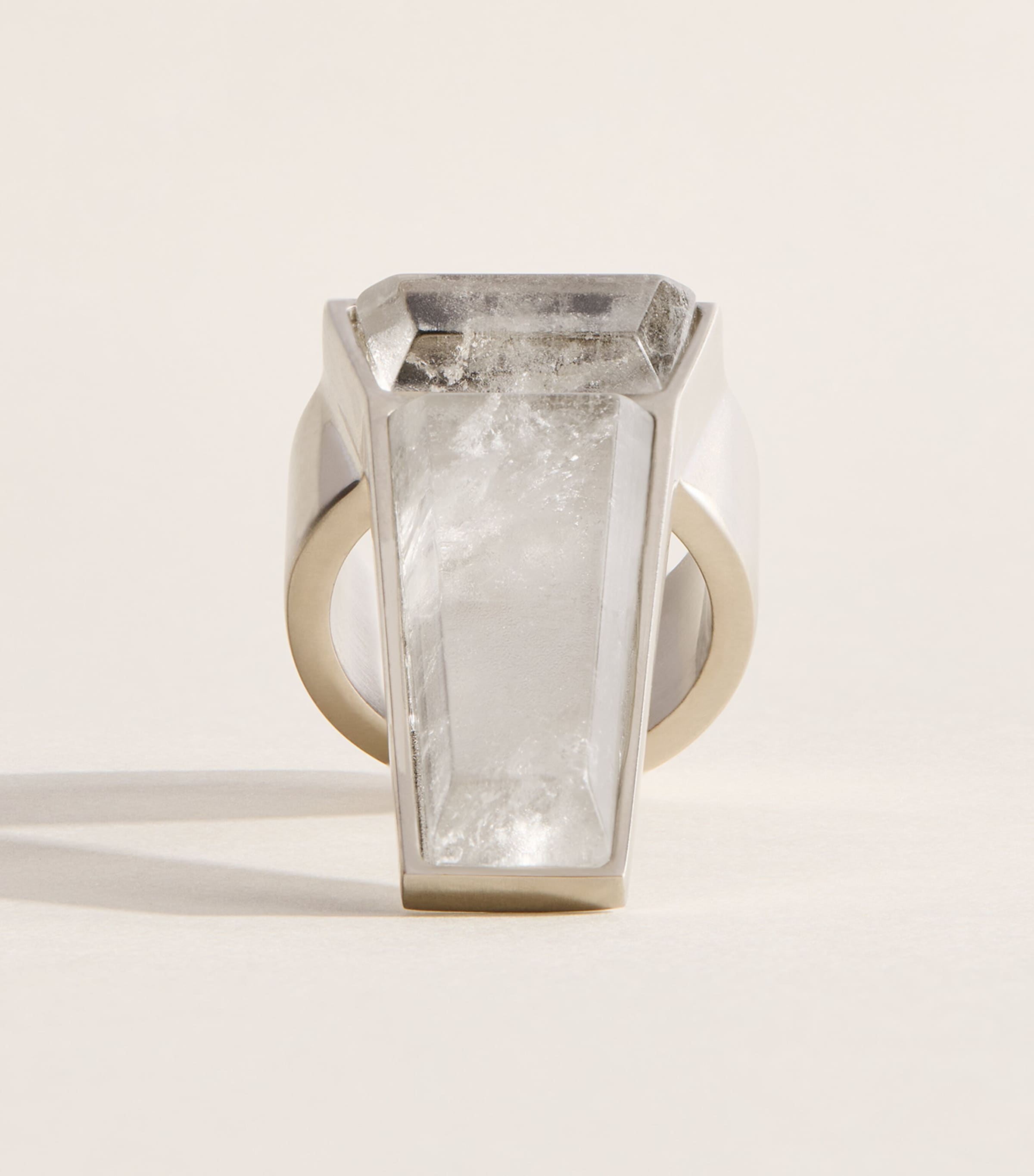 Rick Owens Crystal Trunk Ring Palladio