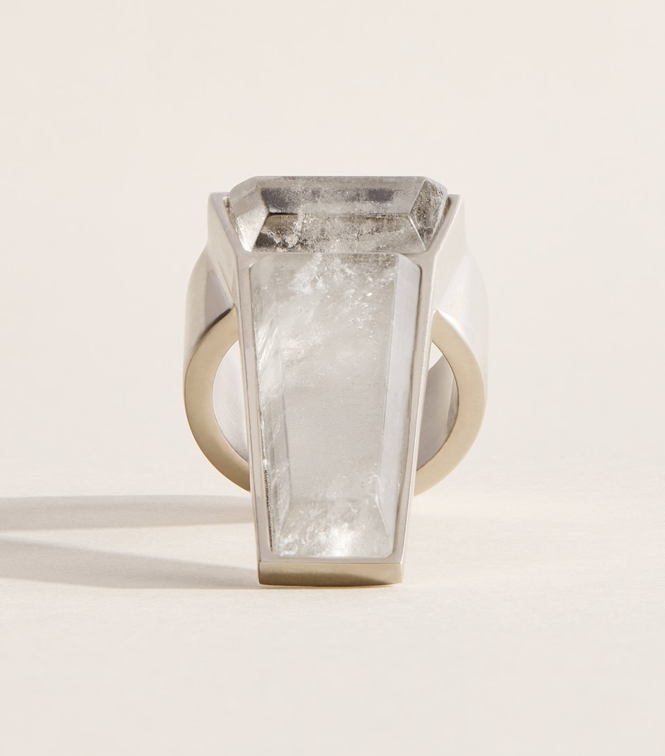 Rick Owens Crystal Trunk Ring Palladio