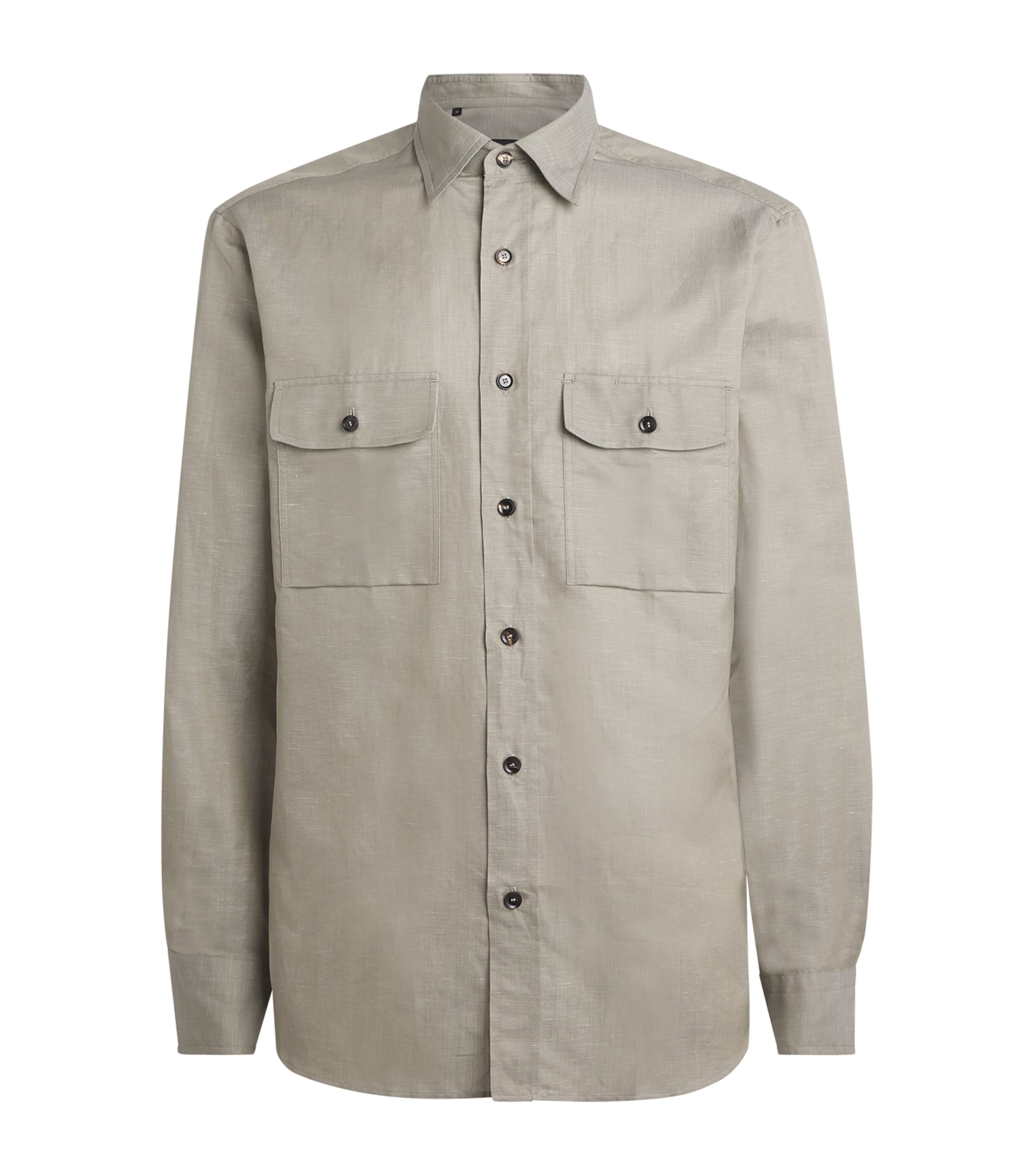 Cotton-Linen Twin-Pocket Shirt