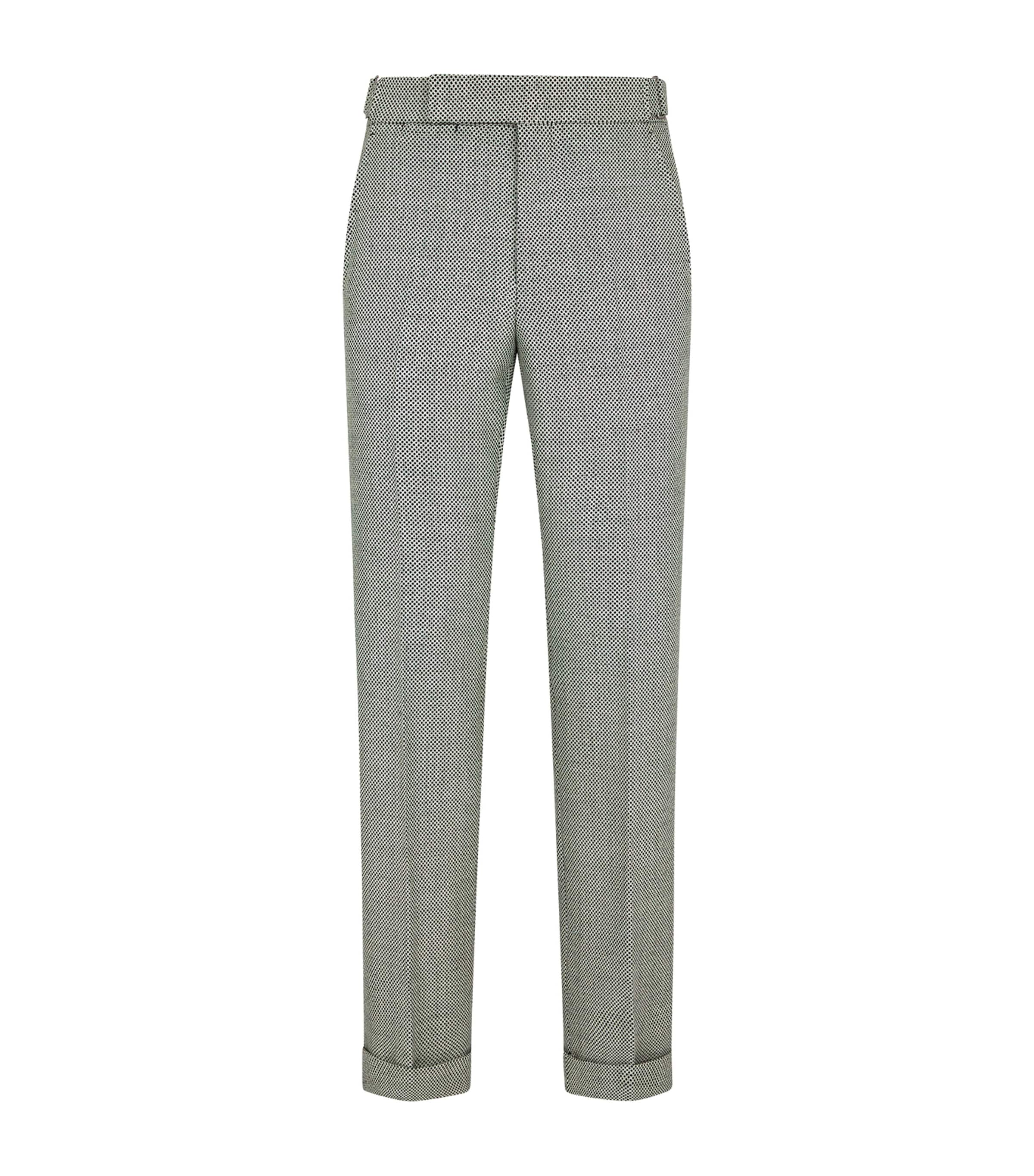 Wool Jacquard Tailored Trousers