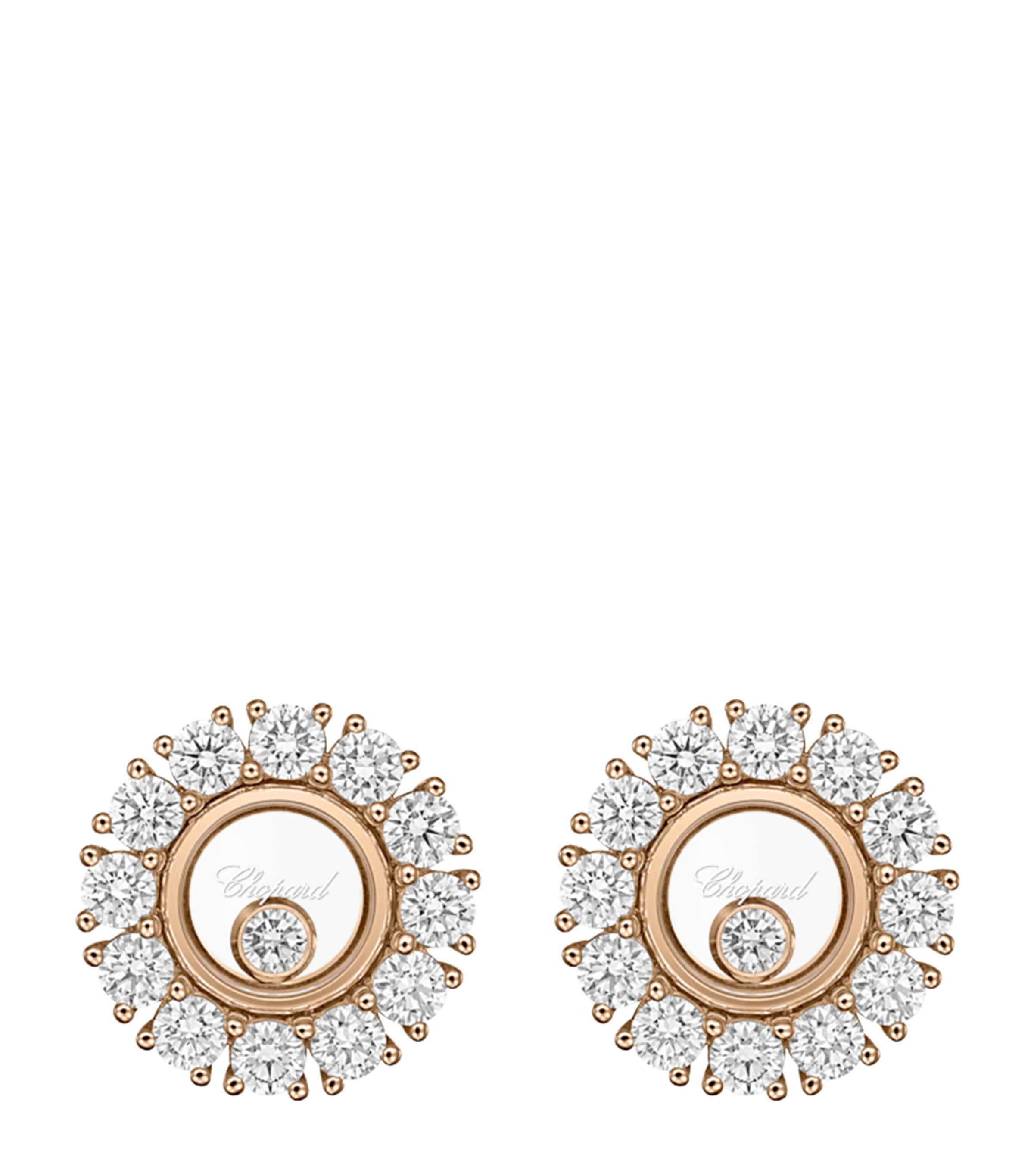 Rose Gold and Diamond Happy Diamonds Icons Joaillerie Stud Earrings