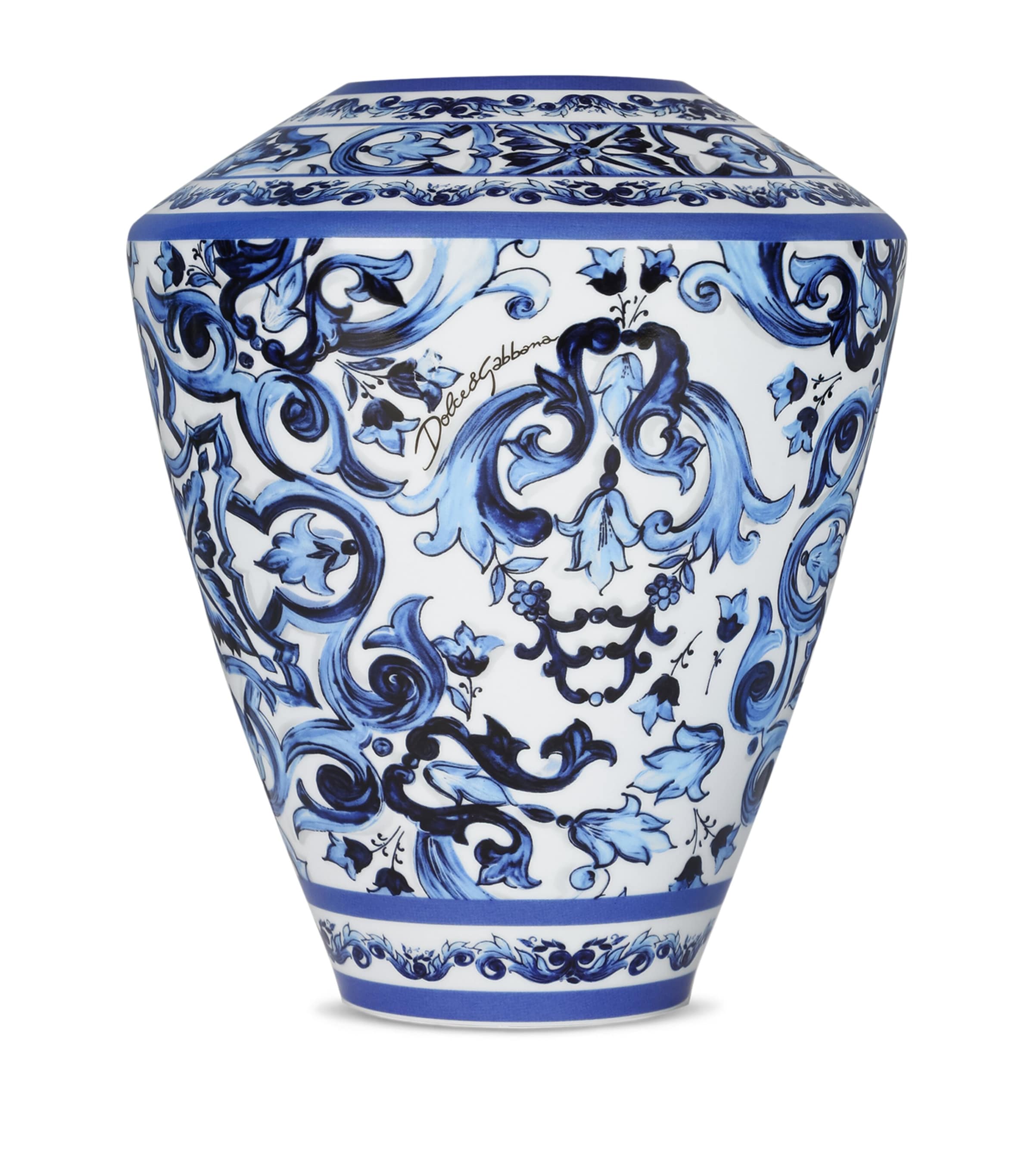 Dolce&Gabbana Casa Large Porcelain Amphora Vase (29cm) Maiolica Blu M