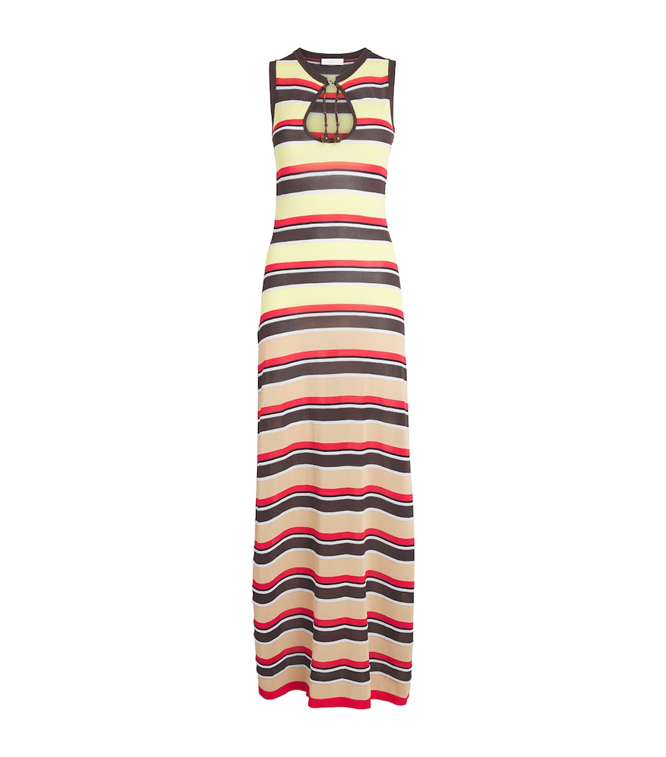 Rabanne Womens Striped Cut-Out Maxi Dress Vscs Rayures Mix Col