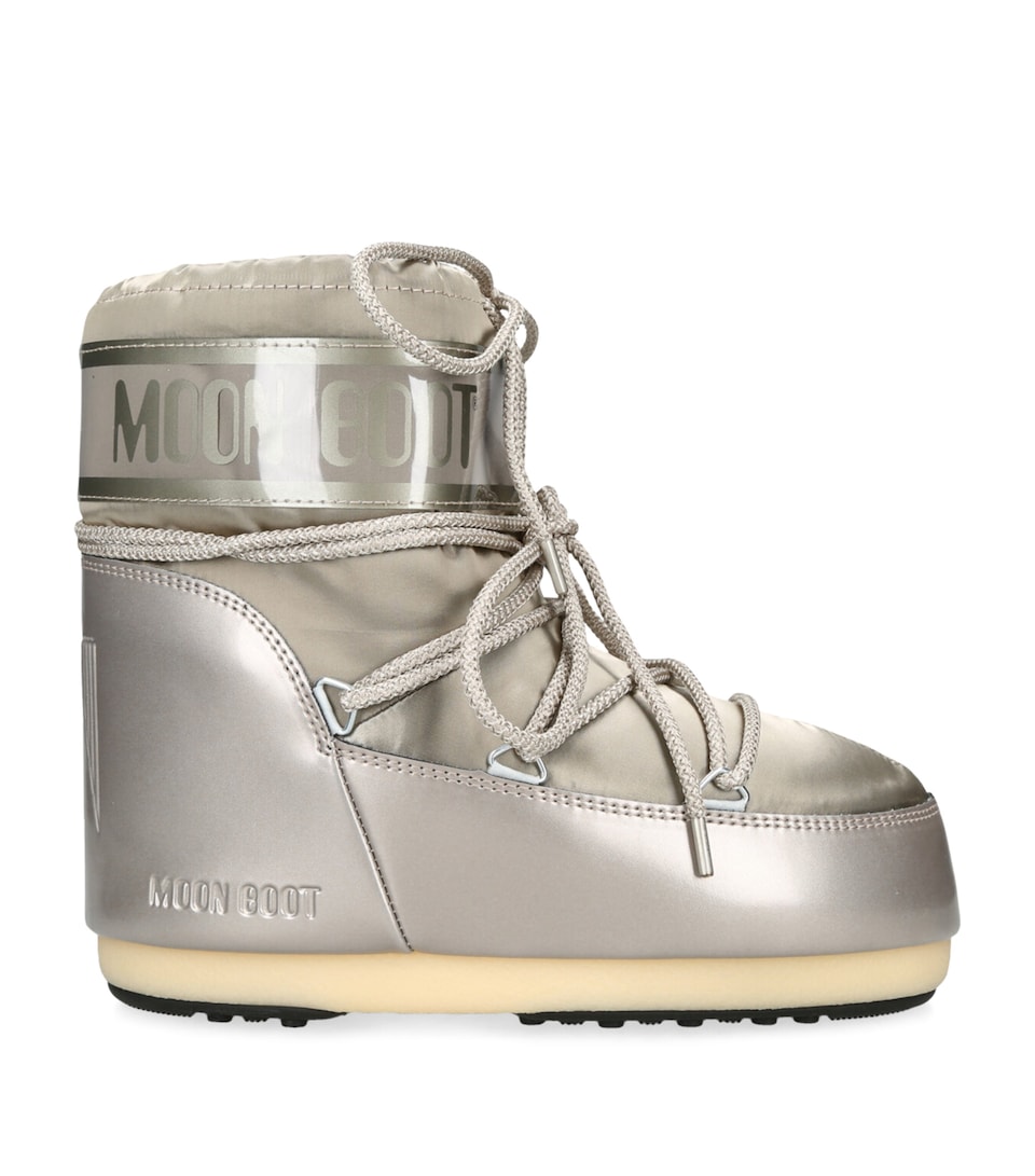 Moon Boot Satin Icon Low Glance Ankle Boots Gold