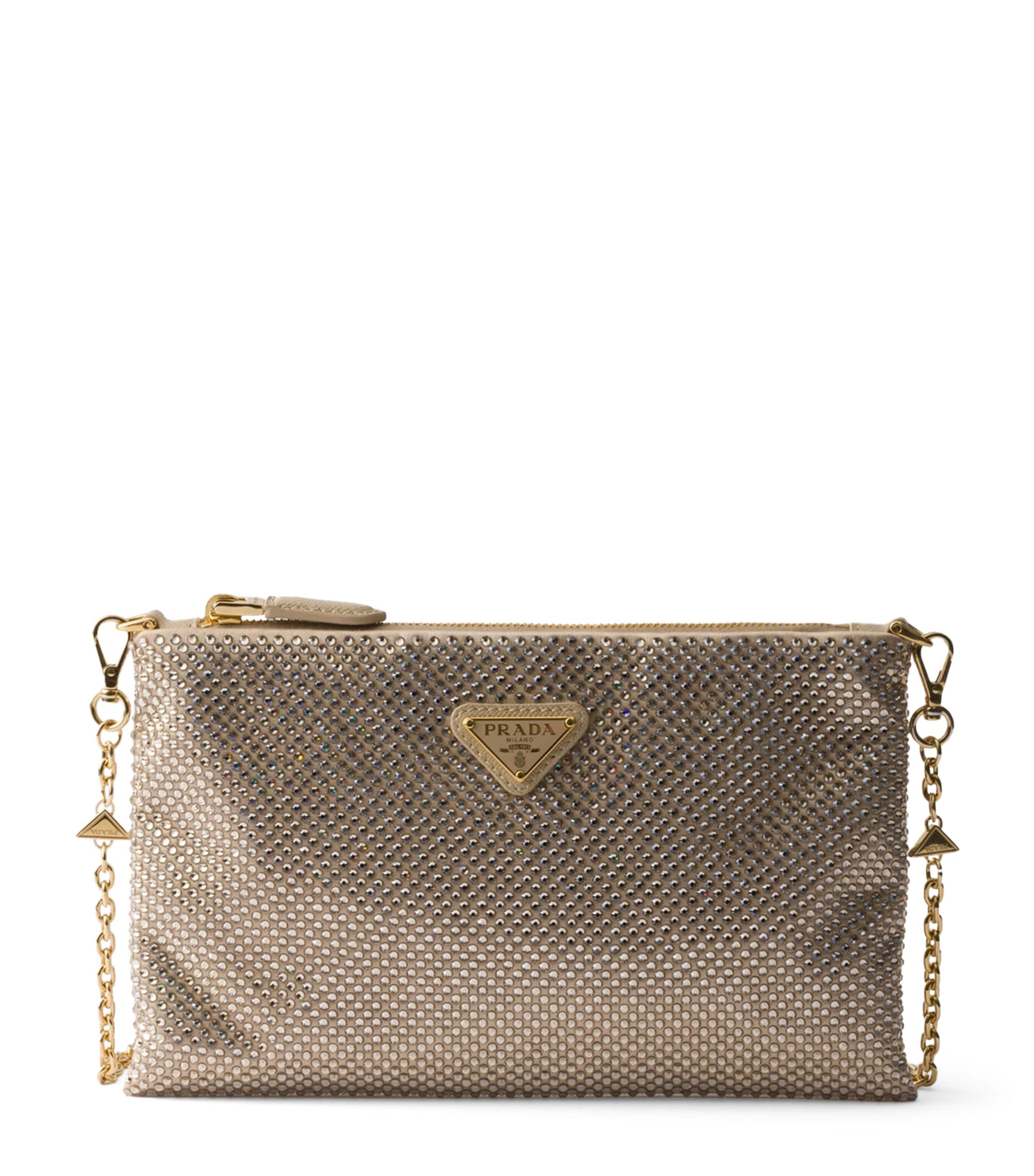 Mini Crystal-Embellished Pouch