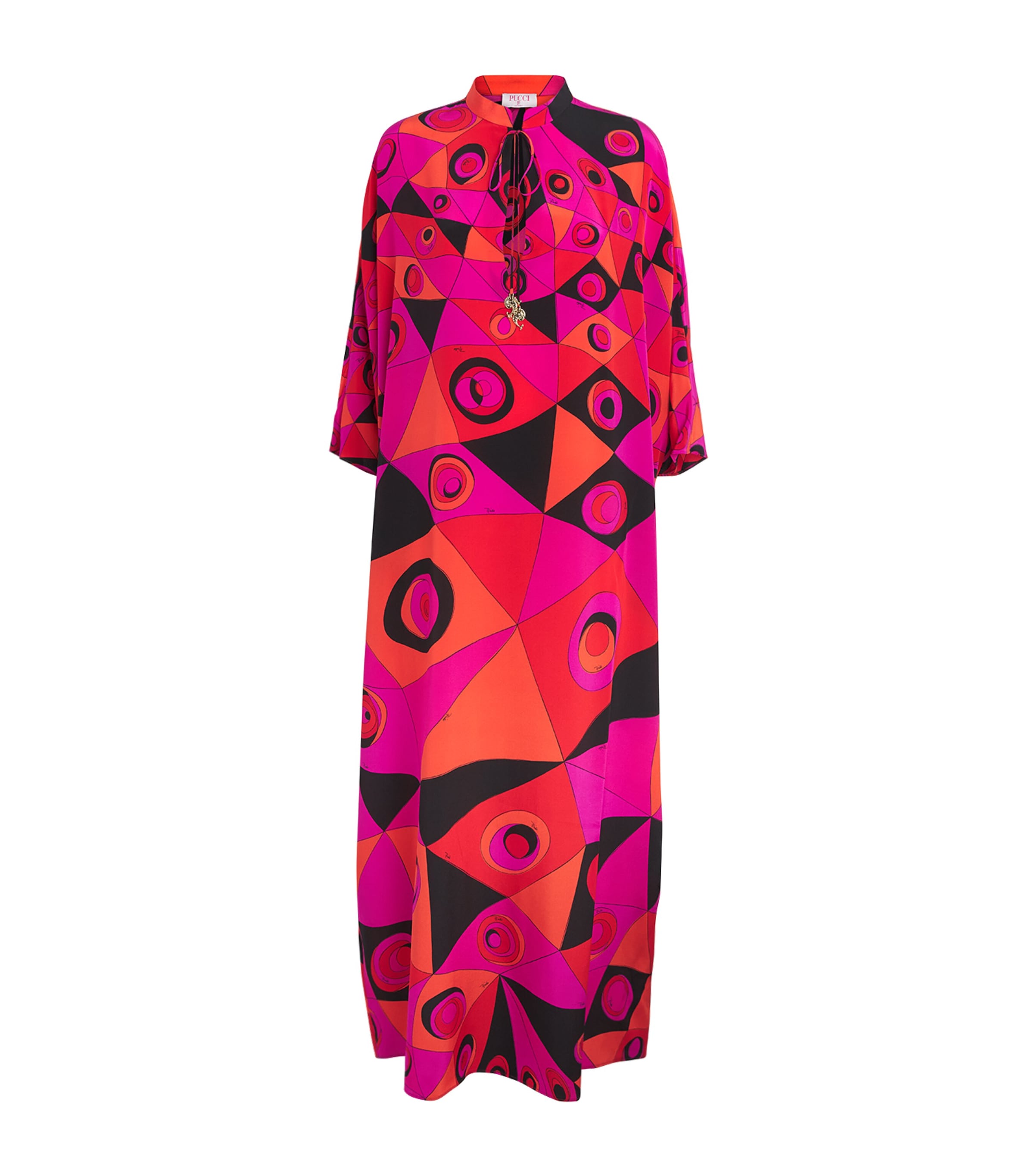 PUCCI Womens Silk Occhi Maxi Kaftan Fuchsia
