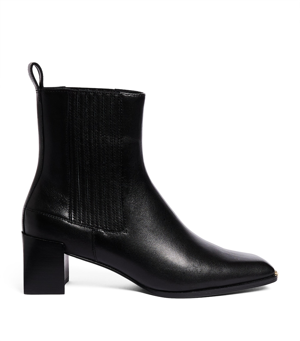 Sandro Paris Leather Ankle Boots 55 Black