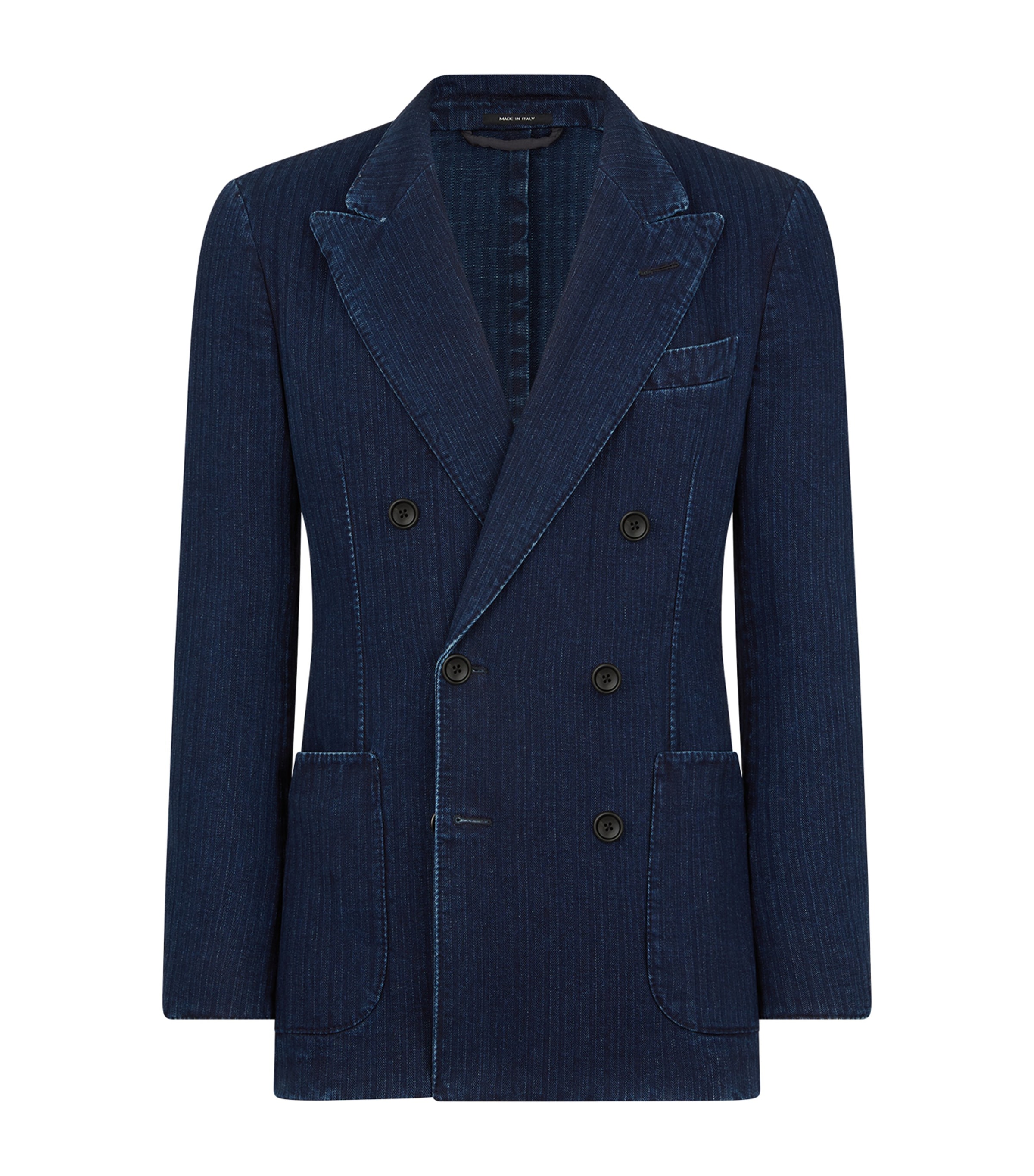 Double-Breasted Denim Blazer