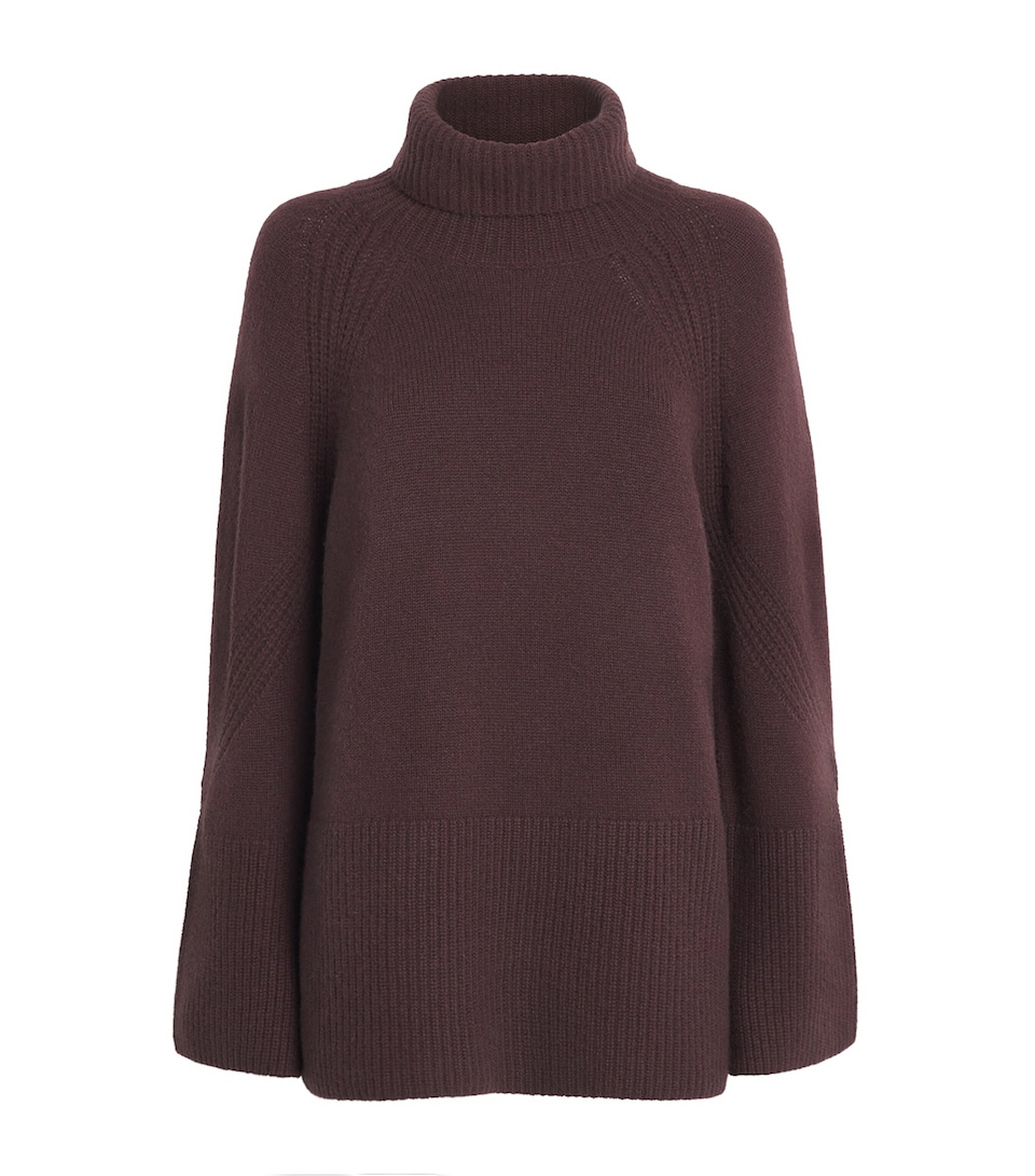 Joseph Womens Cashmere Roll-Neck Loftus Sweater Mahogany