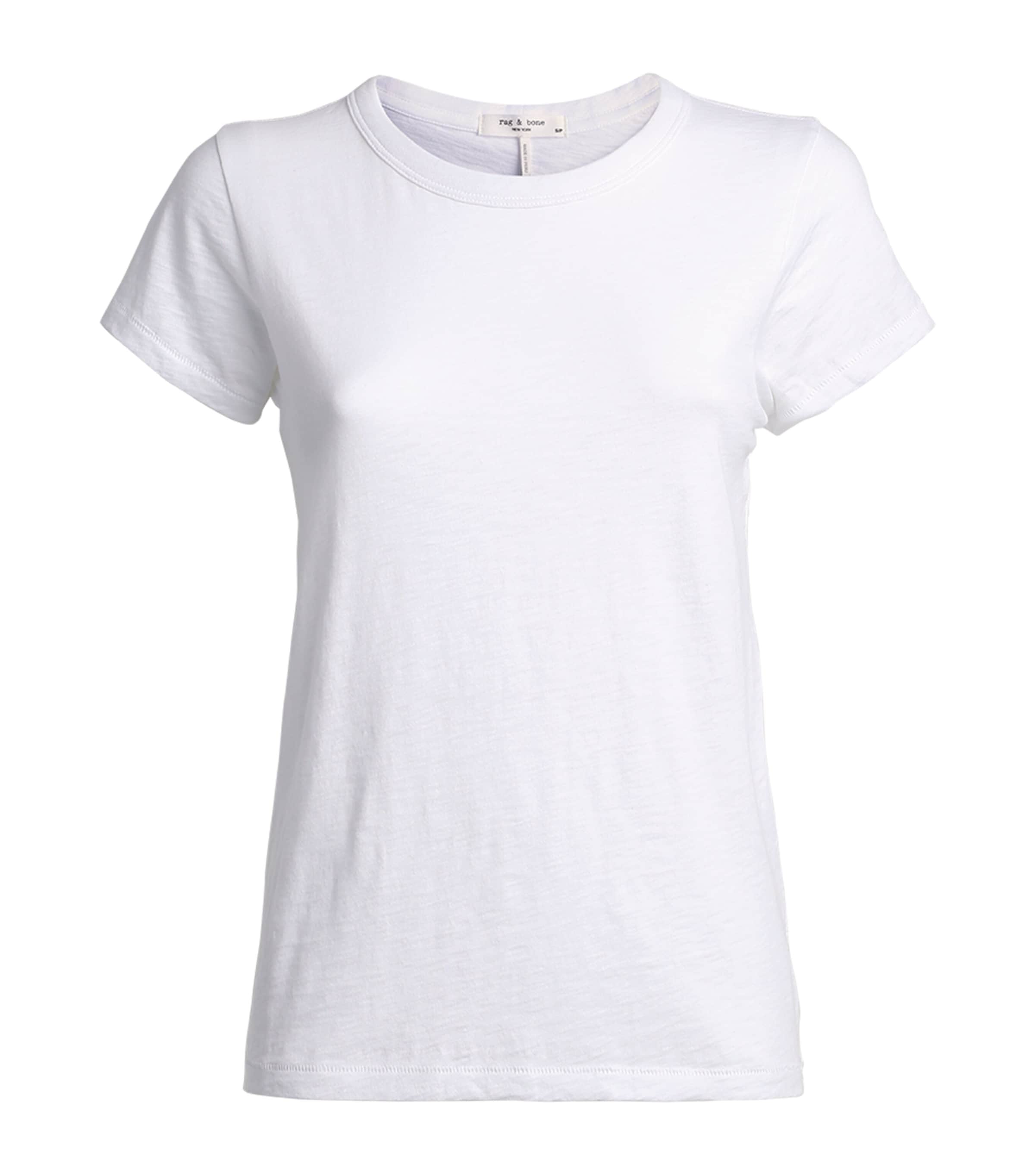 Womens Bright White Round Neck Cotton-jersey T-shirt