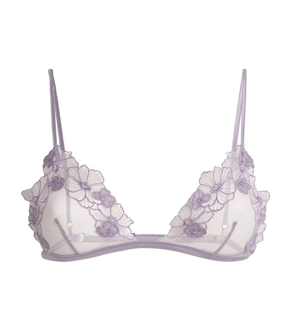 Floral-Lace Triangle Bra