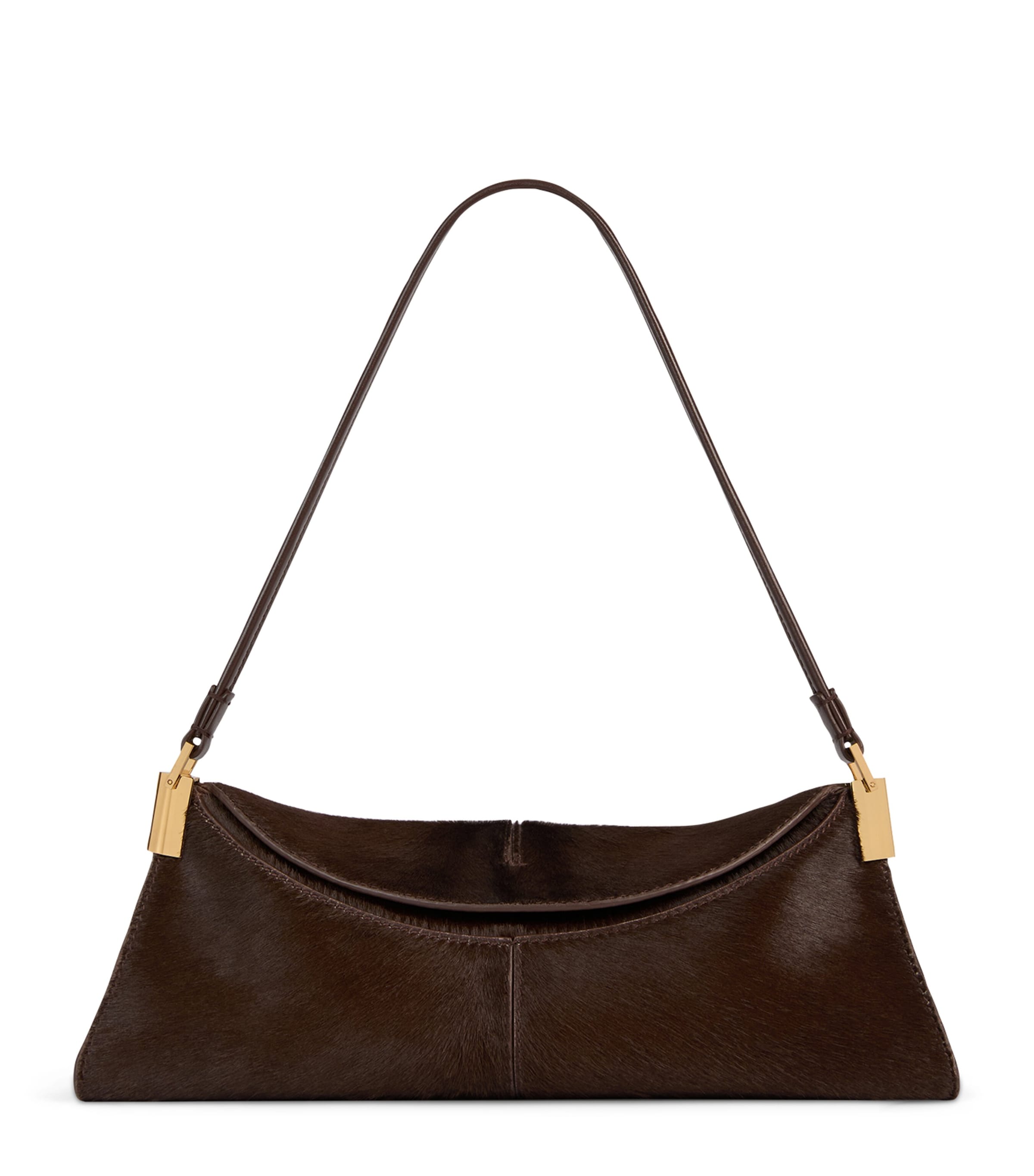 Balmain Small Pony Hair 64-83 Shoulder Bag Marron Fonce