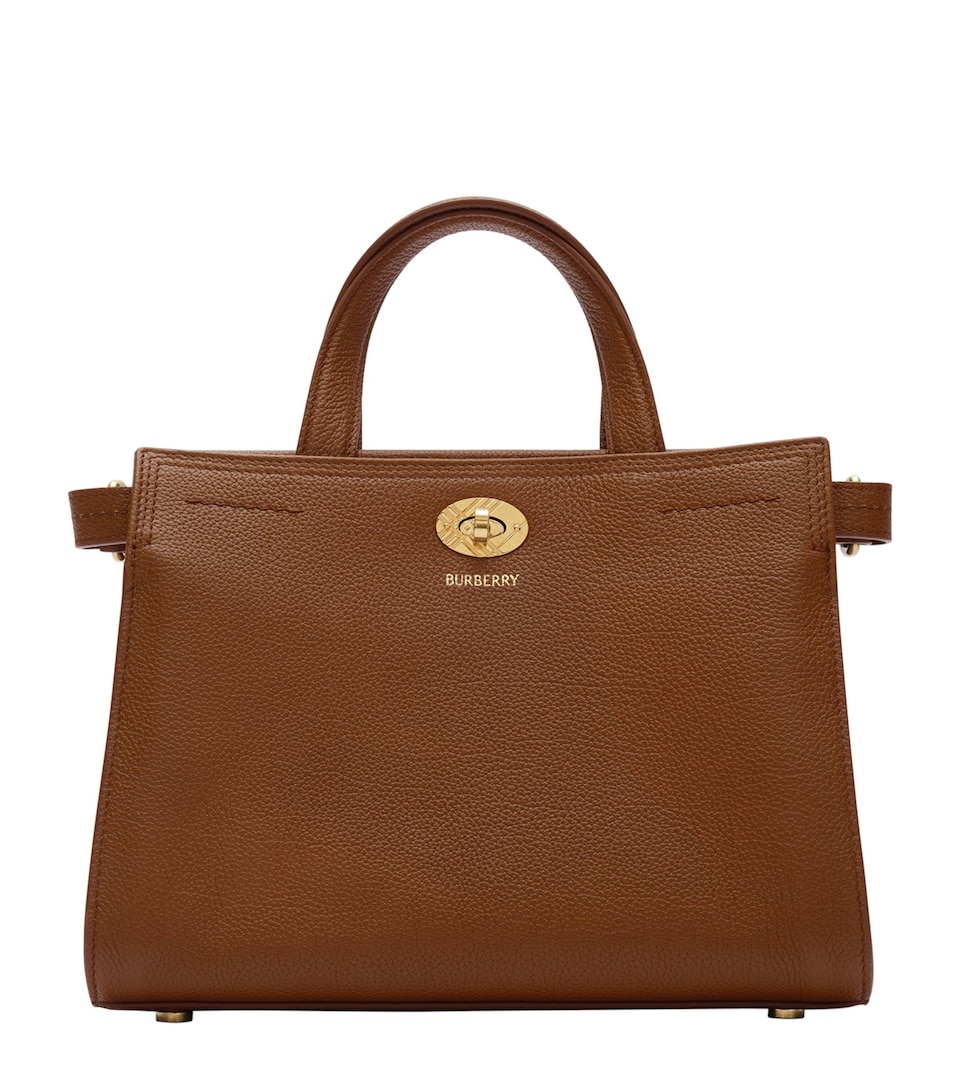 Burberry Mini Leather Cotswolds Check Tote Bag Hazel