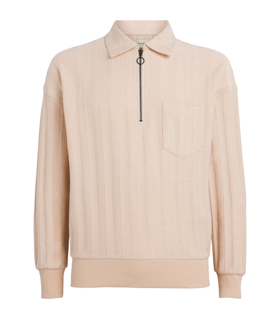 Oliver Spencer Mens Lorimer Half-Zip Sweatshirt Cream